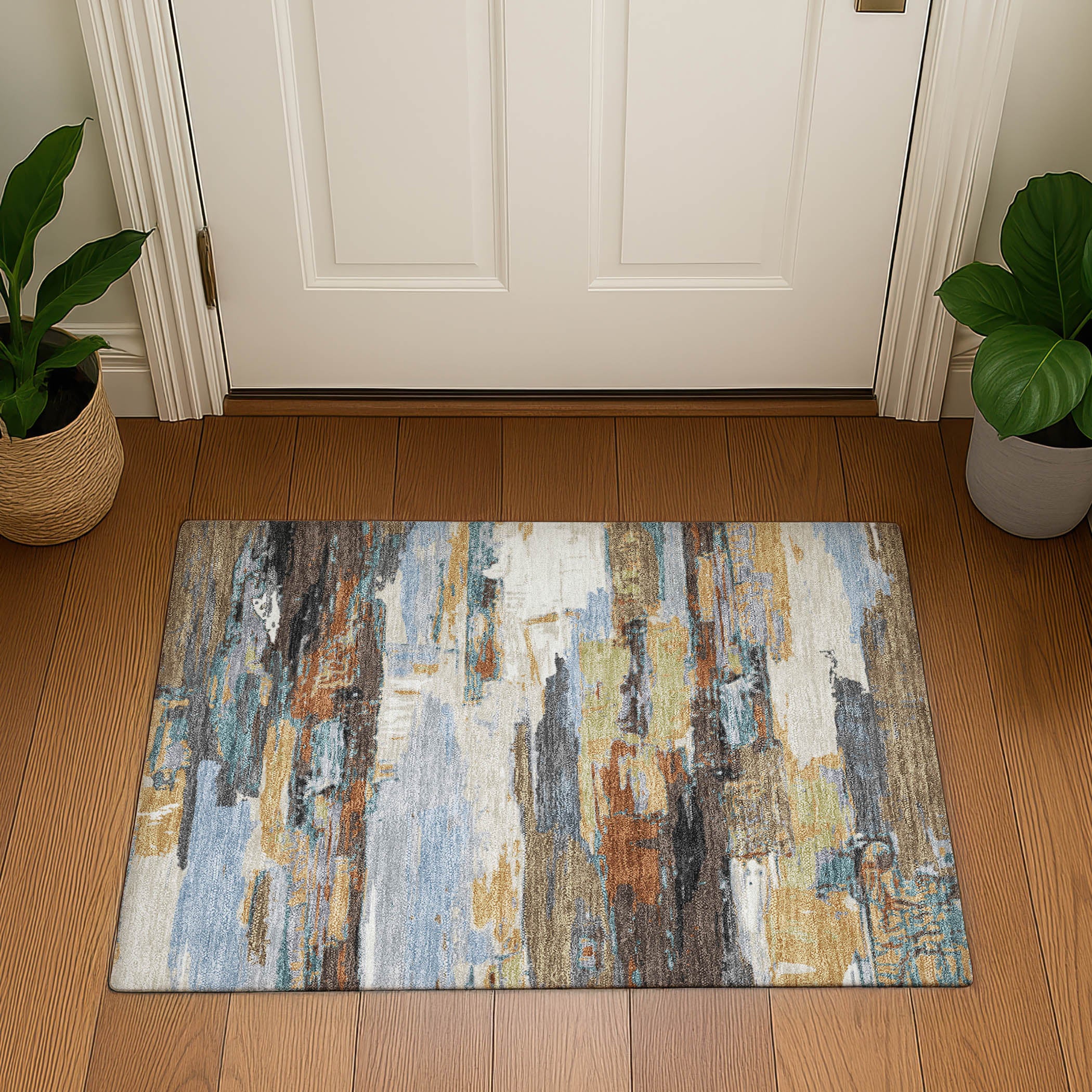 Cusco Machine Washable Transitional Mocha Brown Rug 1'8" x 2'6" #shape_Rectangle