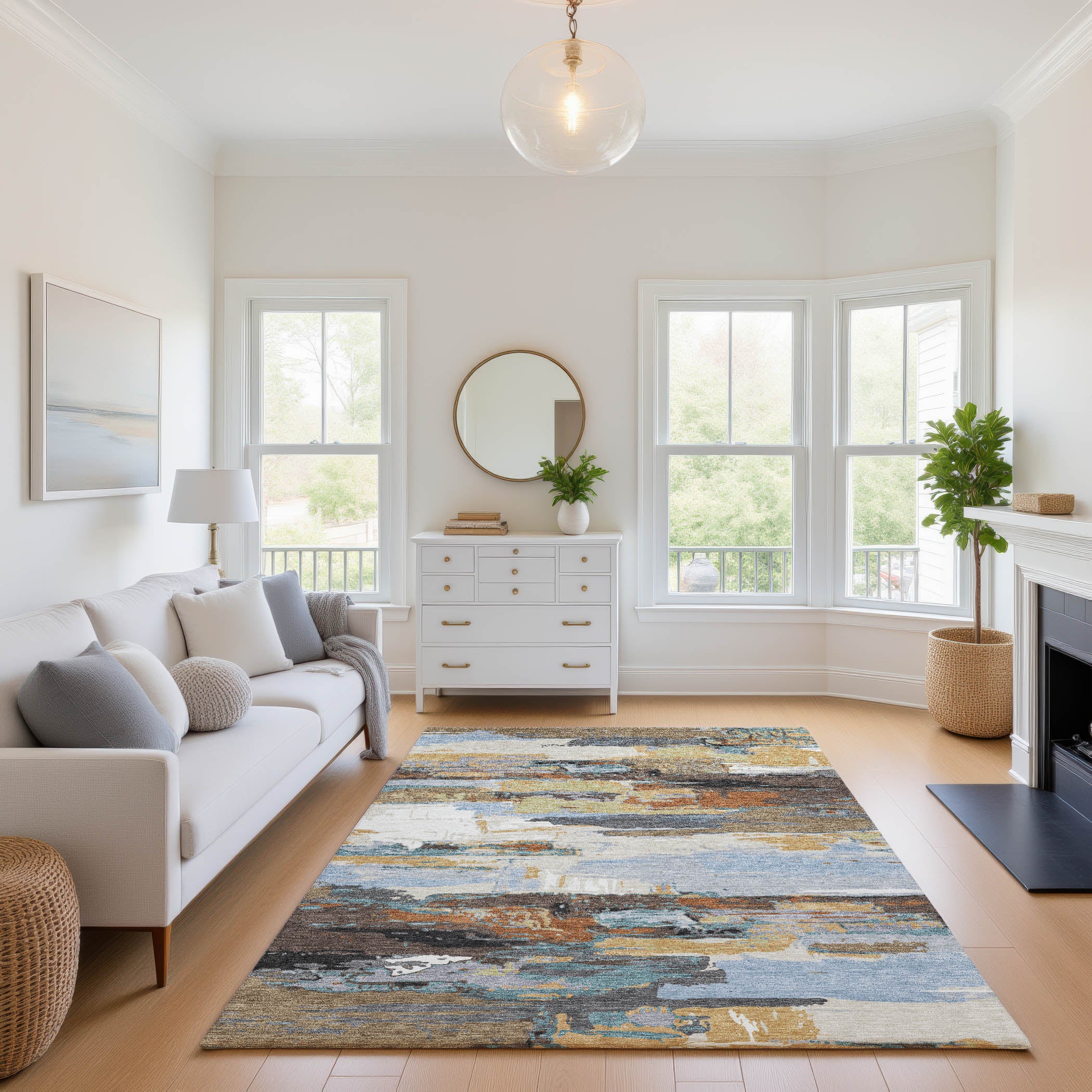 Cusco Machine Washable Transitional Mocha Brown Rug 2'6" x 3'10" #shape_Rectangle