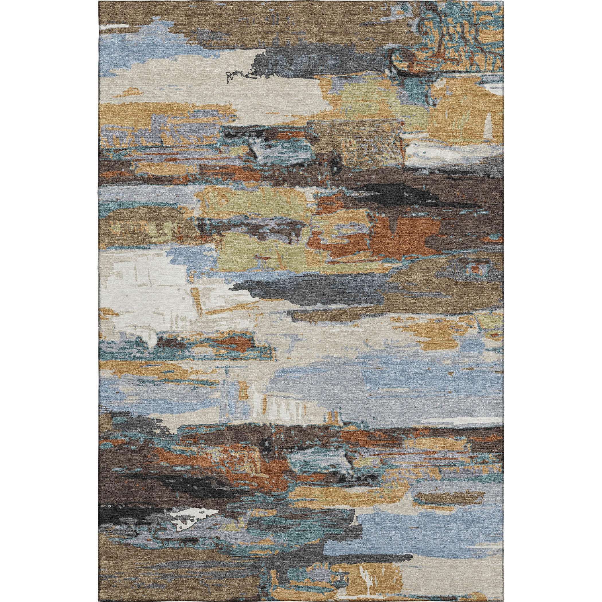 Cusco Machine Washable Transitional Mocha Brown Rug 2'6" x 3'10" #shape_Rectangle
