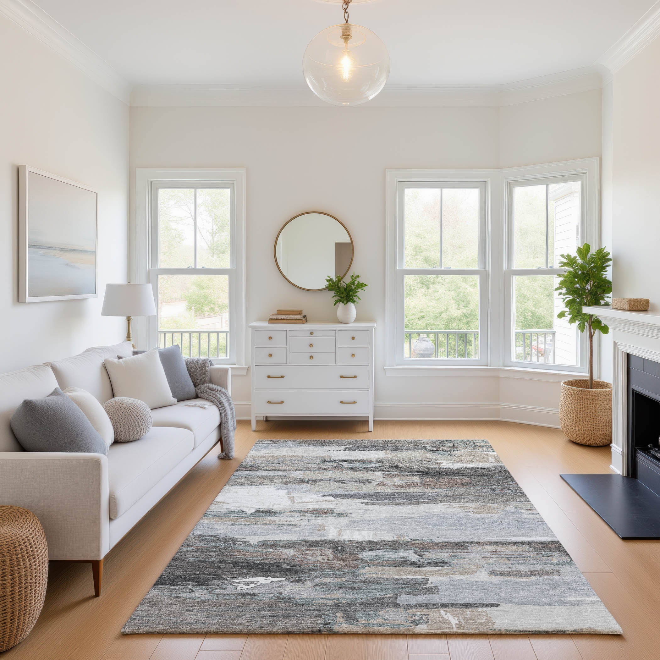 Cusco Machine Washable Transitional Taupe Brown Rug 2'6" x 3'10" #shape_Rectangle