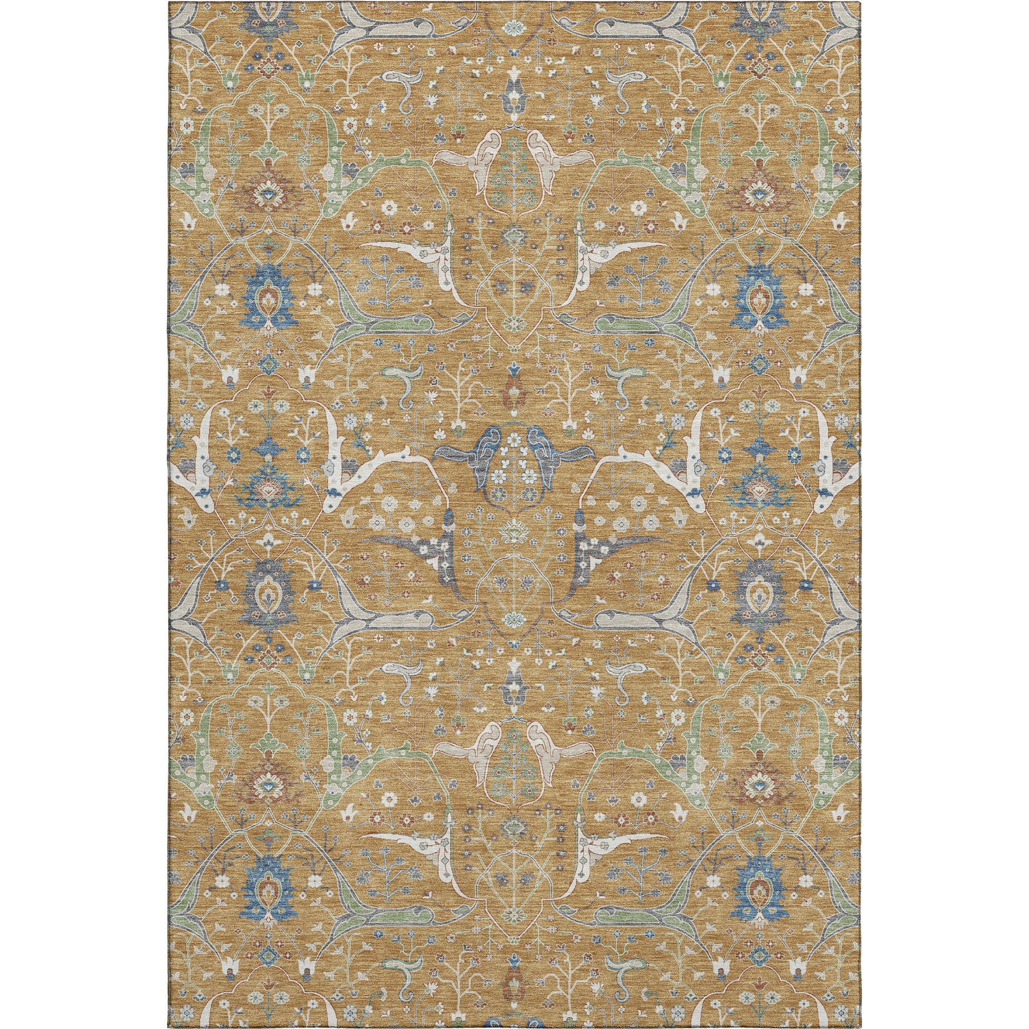 Porto Machine Washable Traditional Gold Rug 2'6" x 3'10" #shape_Rectangle