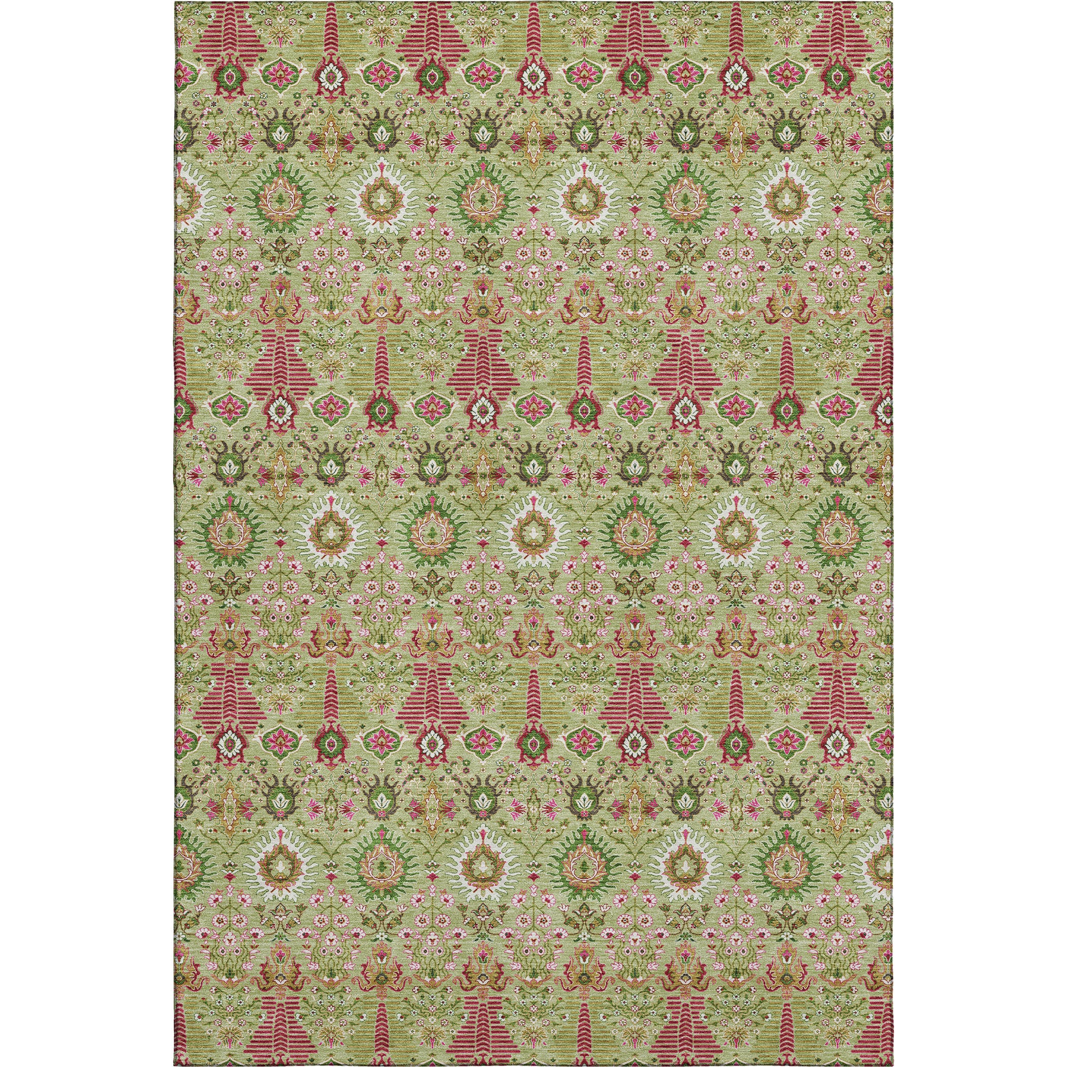 Sintra Machine Washable Traditional Aloe Green Rug 2'6" x 3'10" #shape_Rectangle