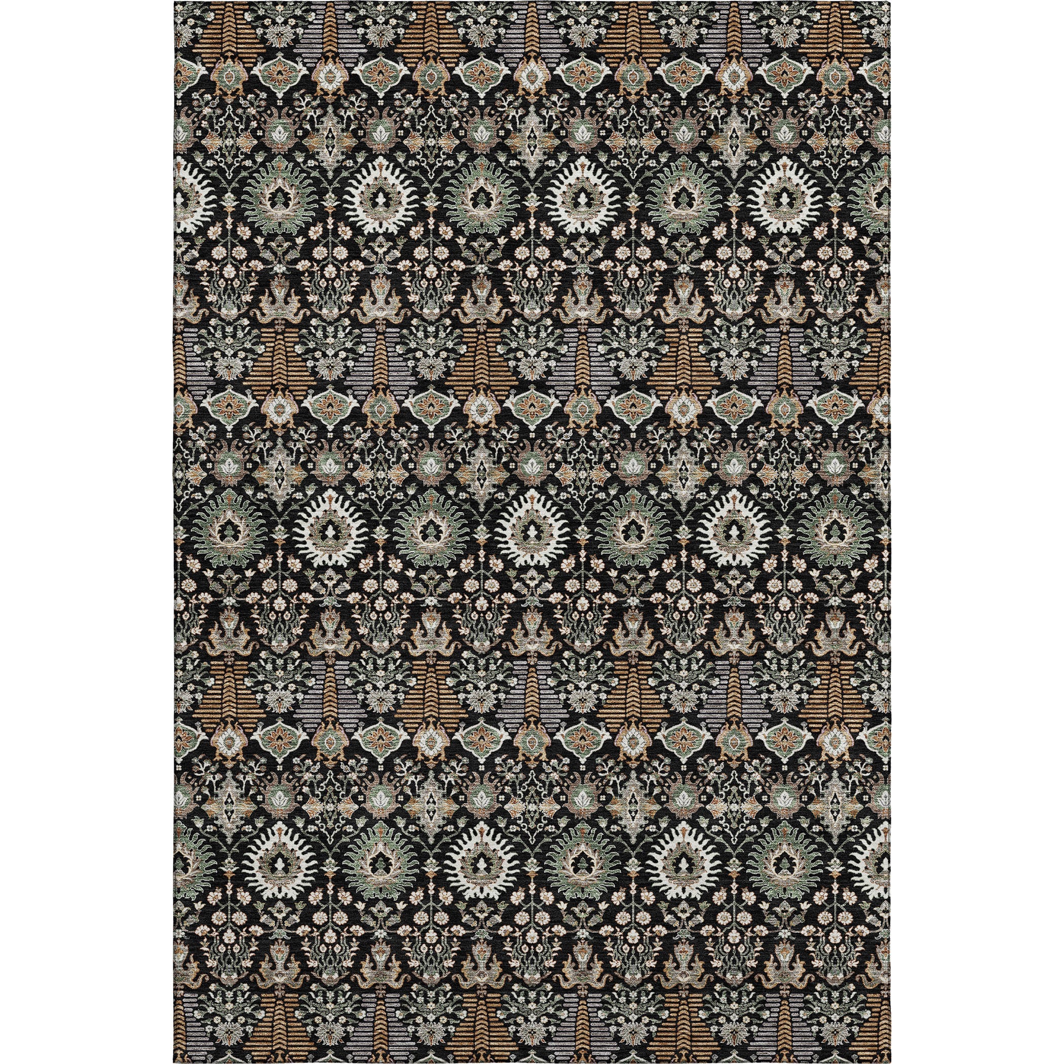 Sintra Machine Washable Traditional Black Rug 2'6" x 3'10" #shape_Rectangle