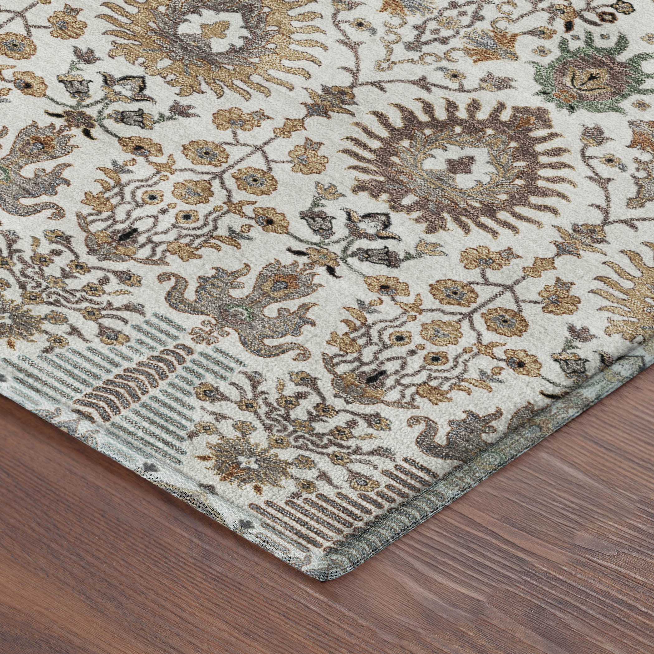 Sintra Machine Washable Traditional Ivory Rug 1'8" x 2'6" #shape_Rectangle