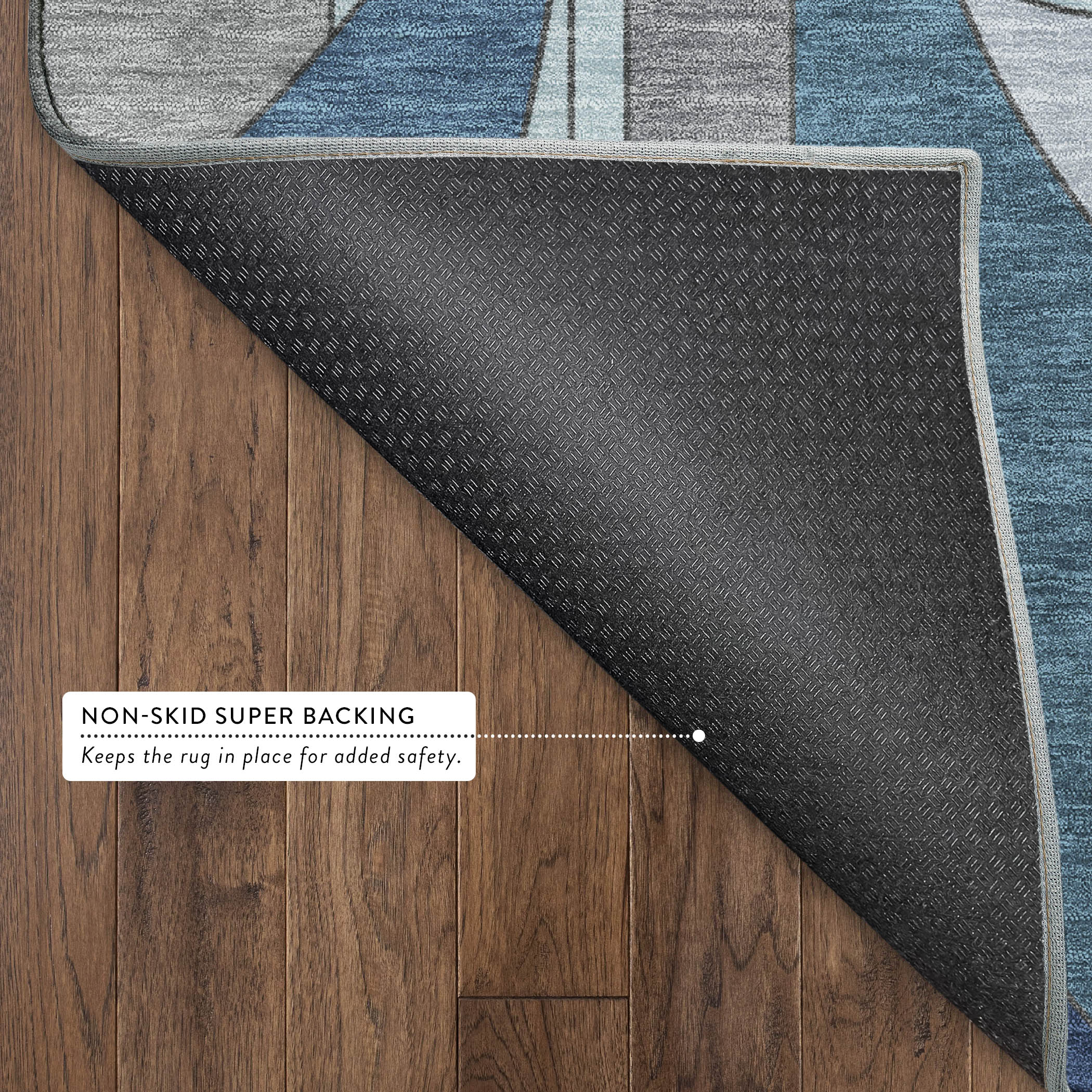 Vienna Machine Washable Transitional Blue Rug 1'8" x 2'6" #shape_Rectangle