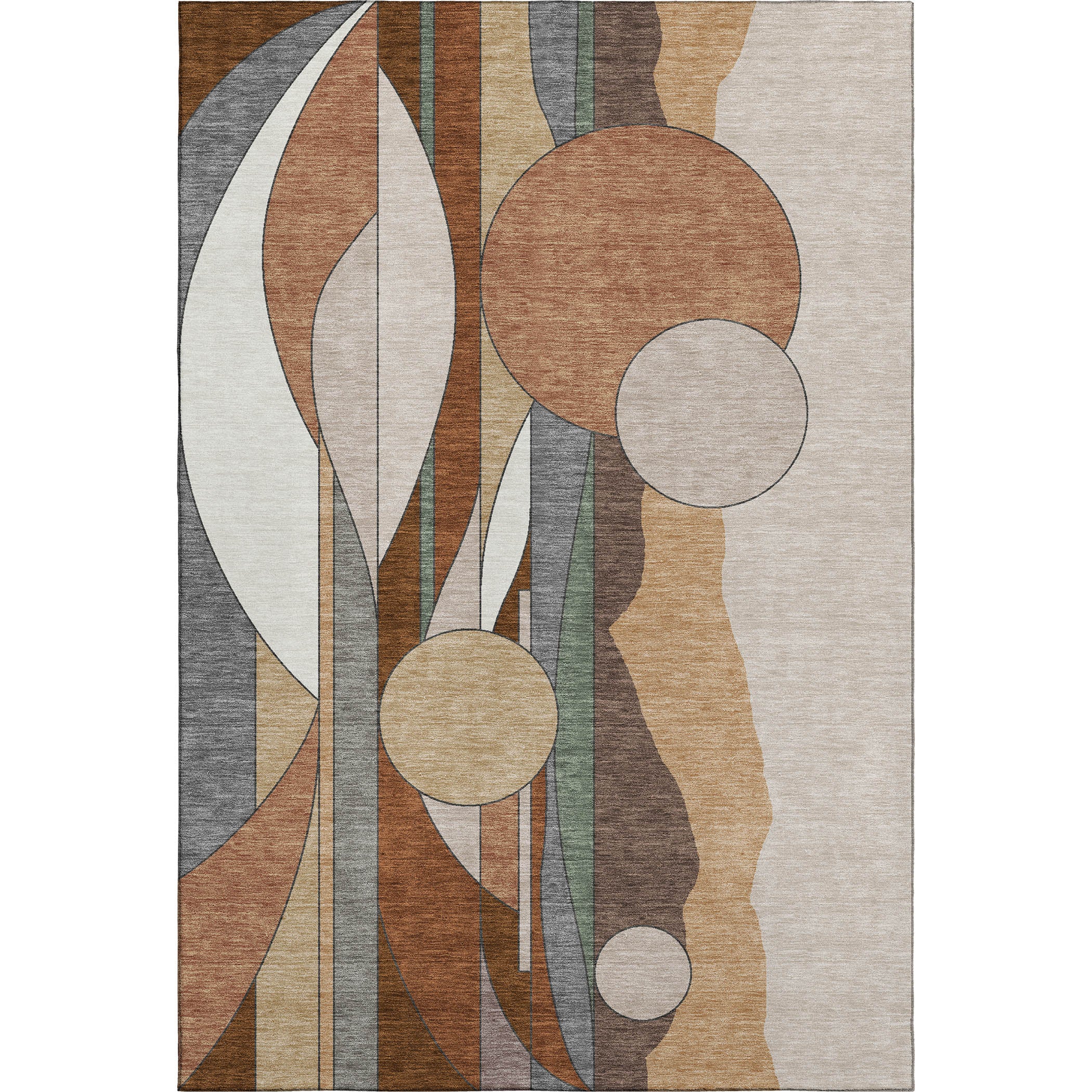 Vienna Machine Washable Transitional Copper Orange Rug 2'6" x 3'10" #shape_Rectangle