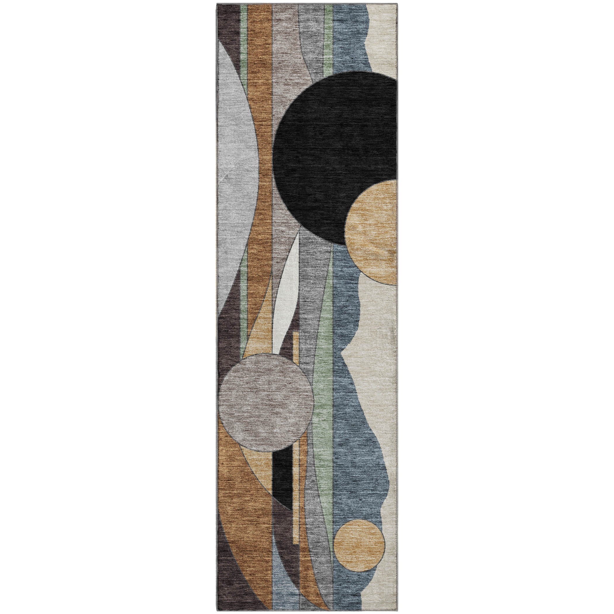 Vienna Machine Washable Transitional Gray Rug 2'3" x 7'6" #shape_Runner