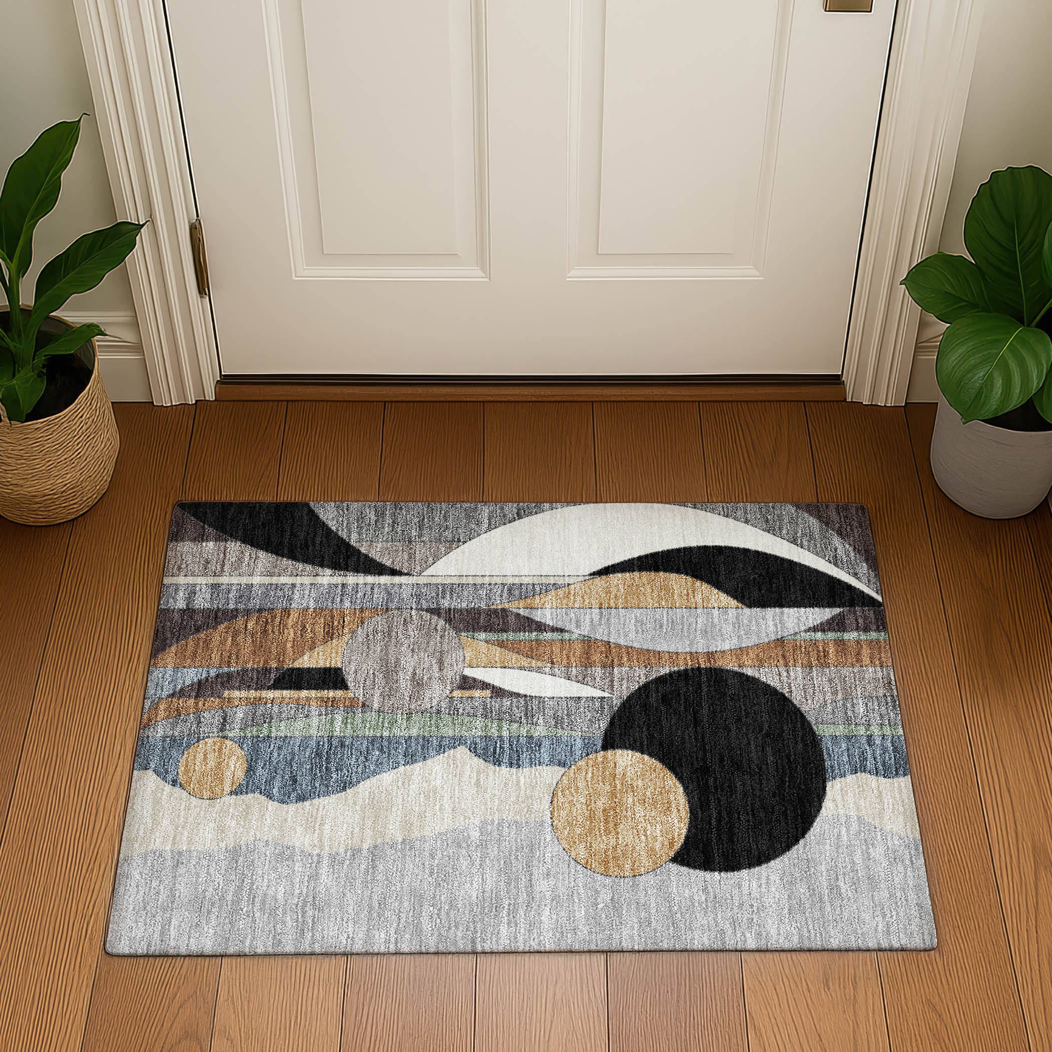 Vienna Machine Washable Transitional Gray Rug 1'8" x 2'6" #shape_Rectangle