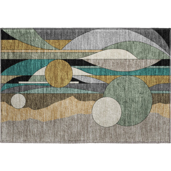 Vienna Machine Washable Transitional Taupe Brown Rug 1'8" x 2'6"