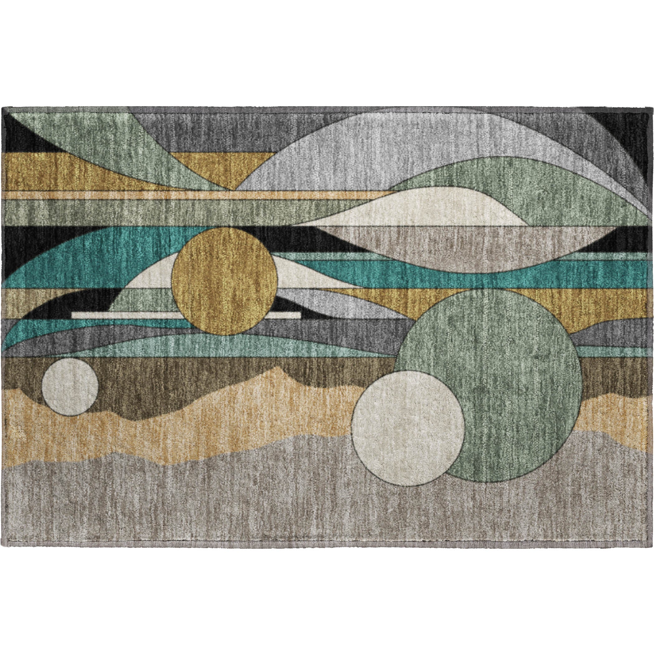 Vienna Machine Washable Transitional Taupe Brown Rug 1'8" x 2'6" #shape_Rectangle