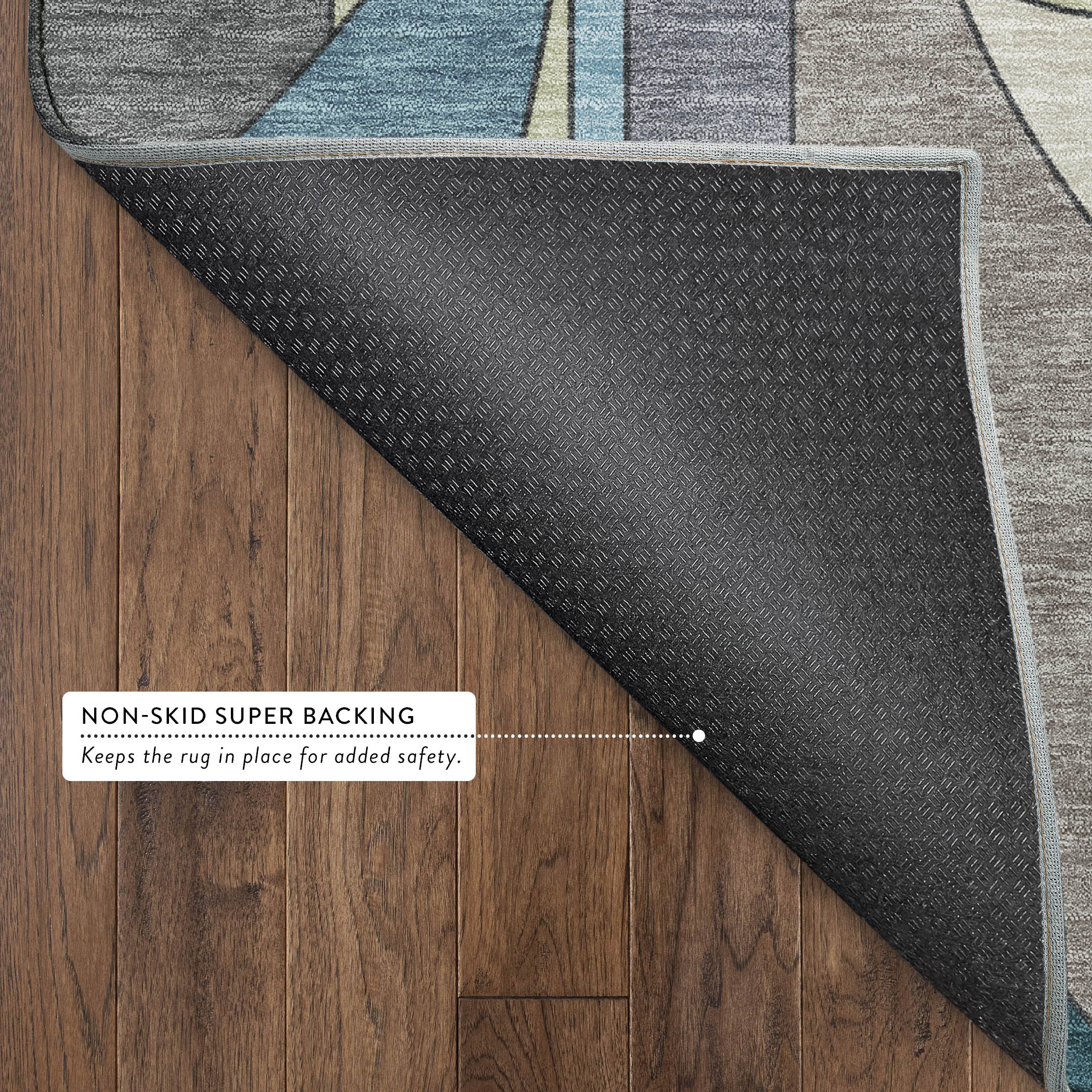 Vienna Machine Washable Transitional Teal Rug 1'8" x 2'6" #shape_Rectangle