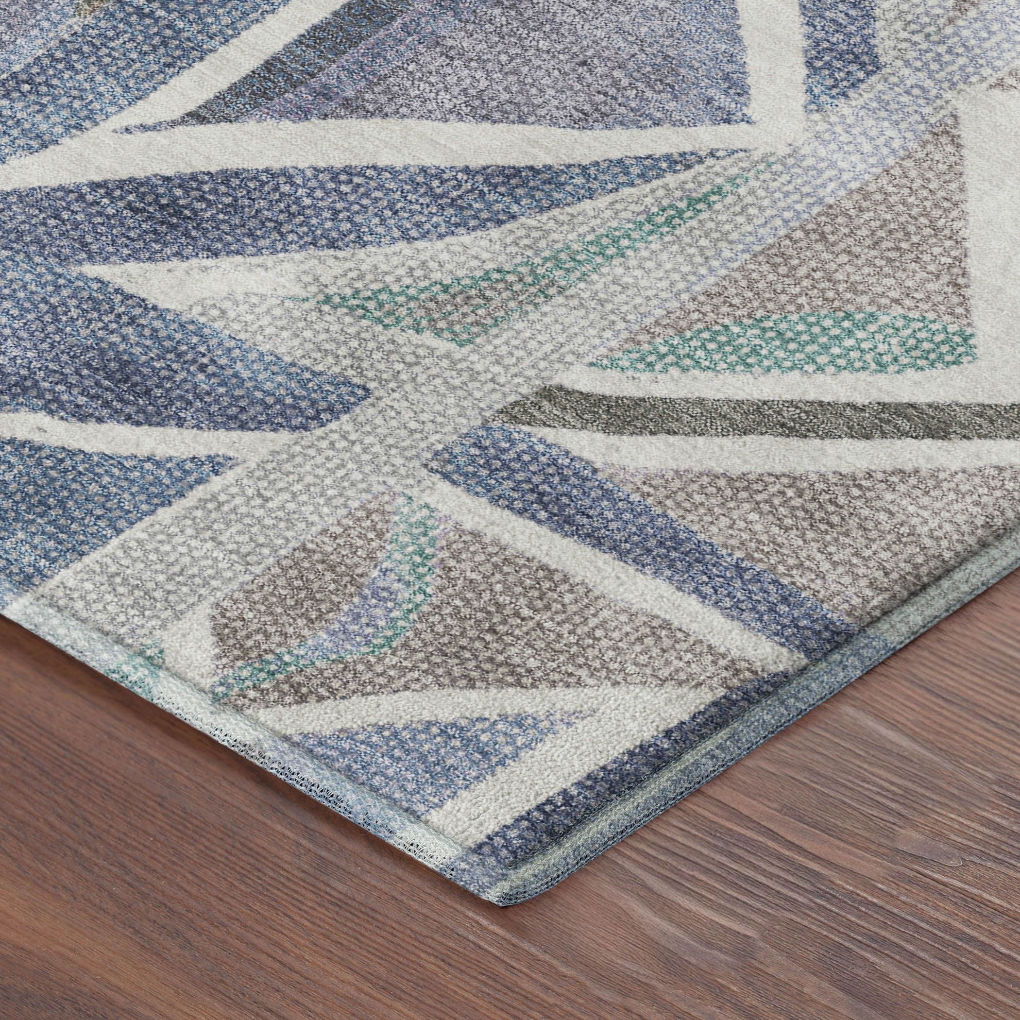 Split Machine Washable Transitional Denim Blue Rug 1'8" x 2'6" #shape_Rectangle