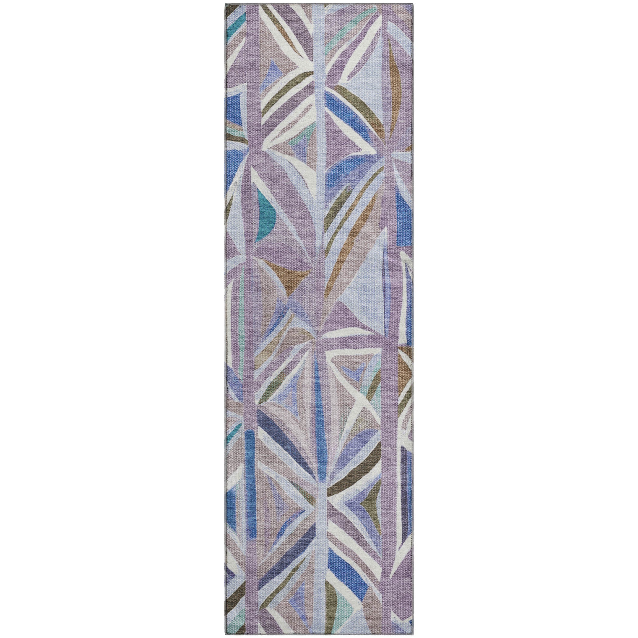Split Machine Washable Transitional Lavender Purple Rug 2'3" x 7'6" #shape_Runner