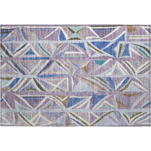 Split Machine Washable Transitional Lavender Purple Rug 1'8" x 2'6"