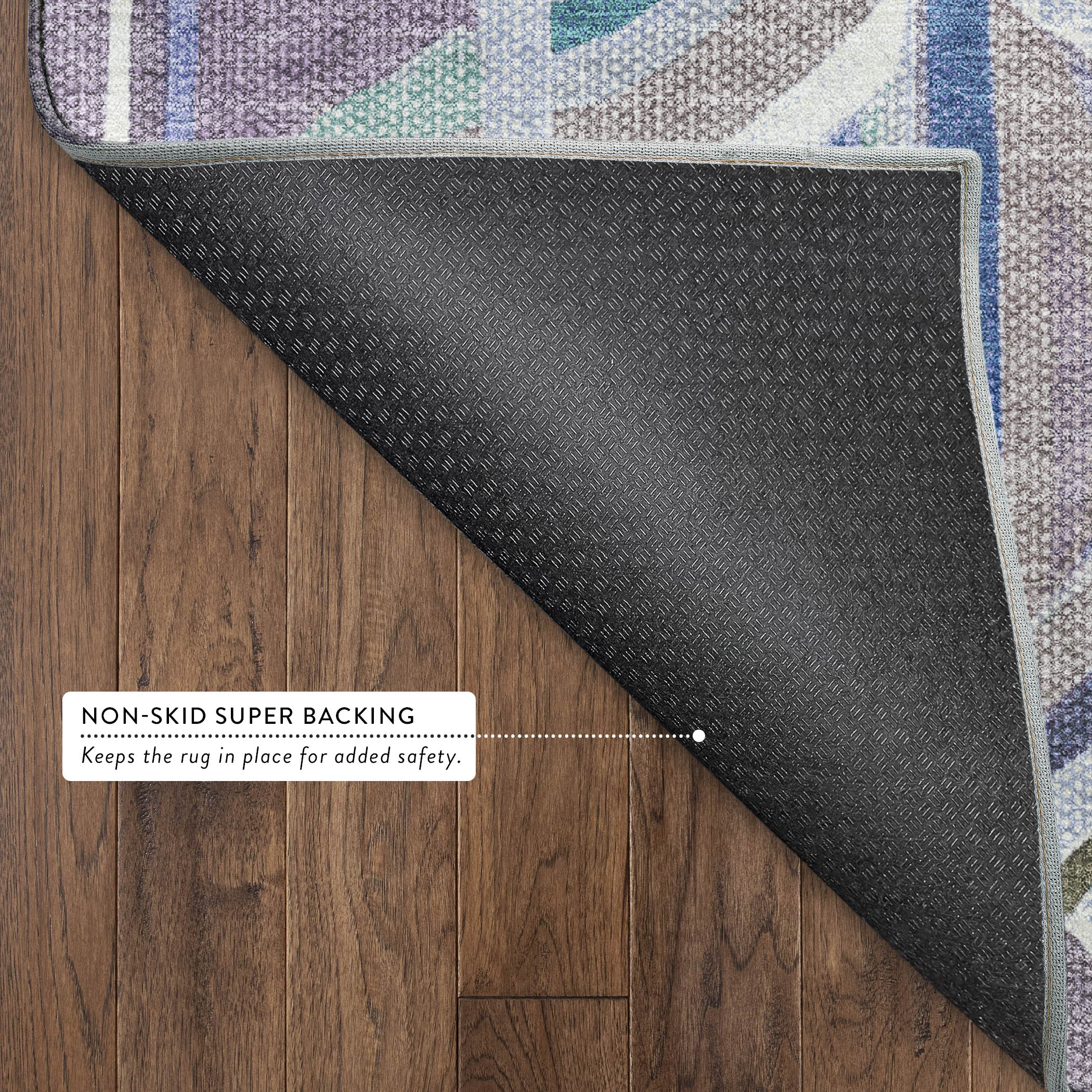 Split Machine Washable Transitional Lavender Purple Rug 1'8" x 2'6" #shape_Rectangle