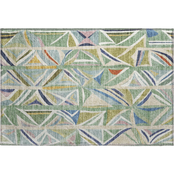 Split Machine Washable Transitional Sage Green Rug 1'8" x 2'6"
