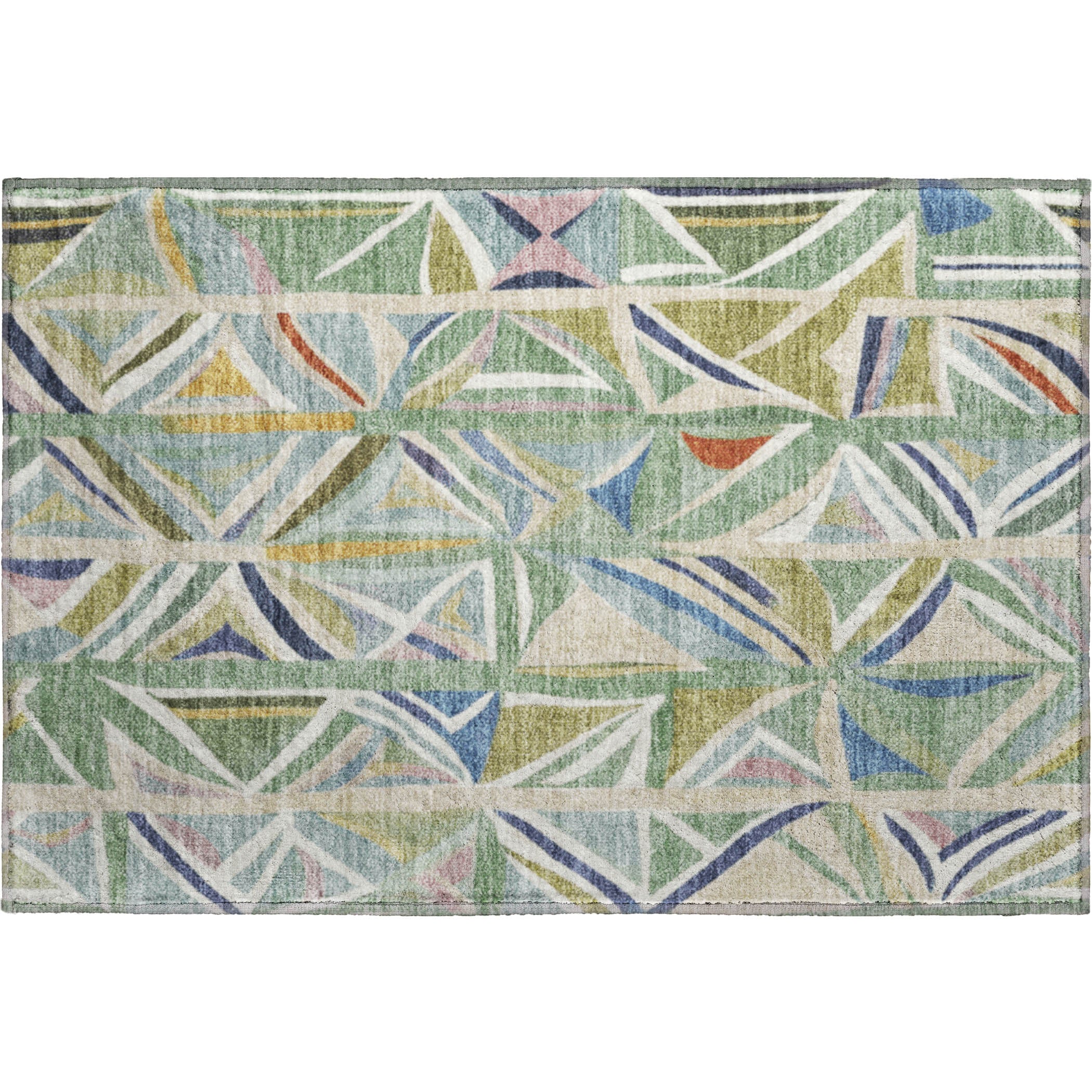Split Machine Washable Transitional Sage Green Rug 1'8" x 2'6" #shape_Rectangle