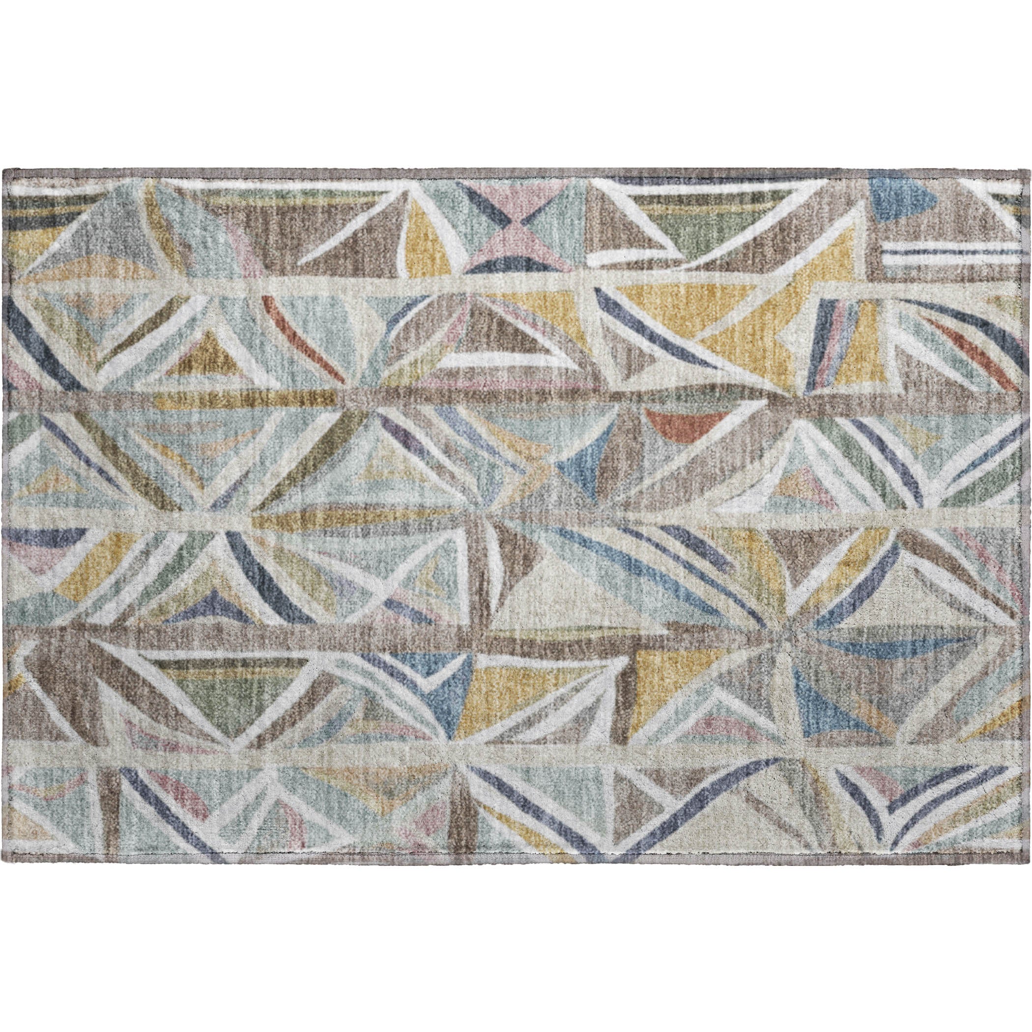 Split Machine Washable Transitional Taupe Brown Rug 1'8" x 2'6" #shape_Rectangle
