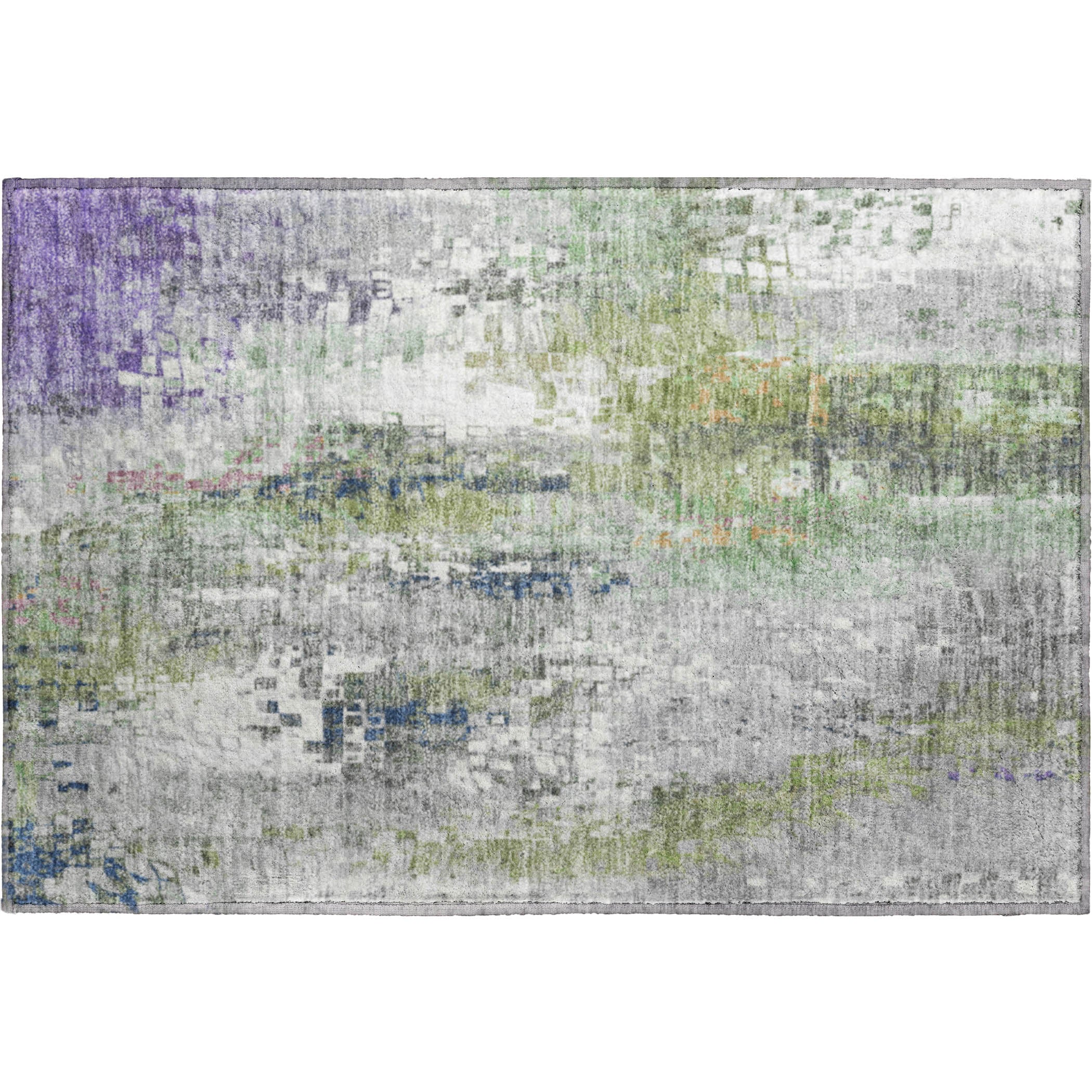 Lima Machine Washable Transitional Aloe Green Rug 1'8" x 2'6" #shape_Rectangle