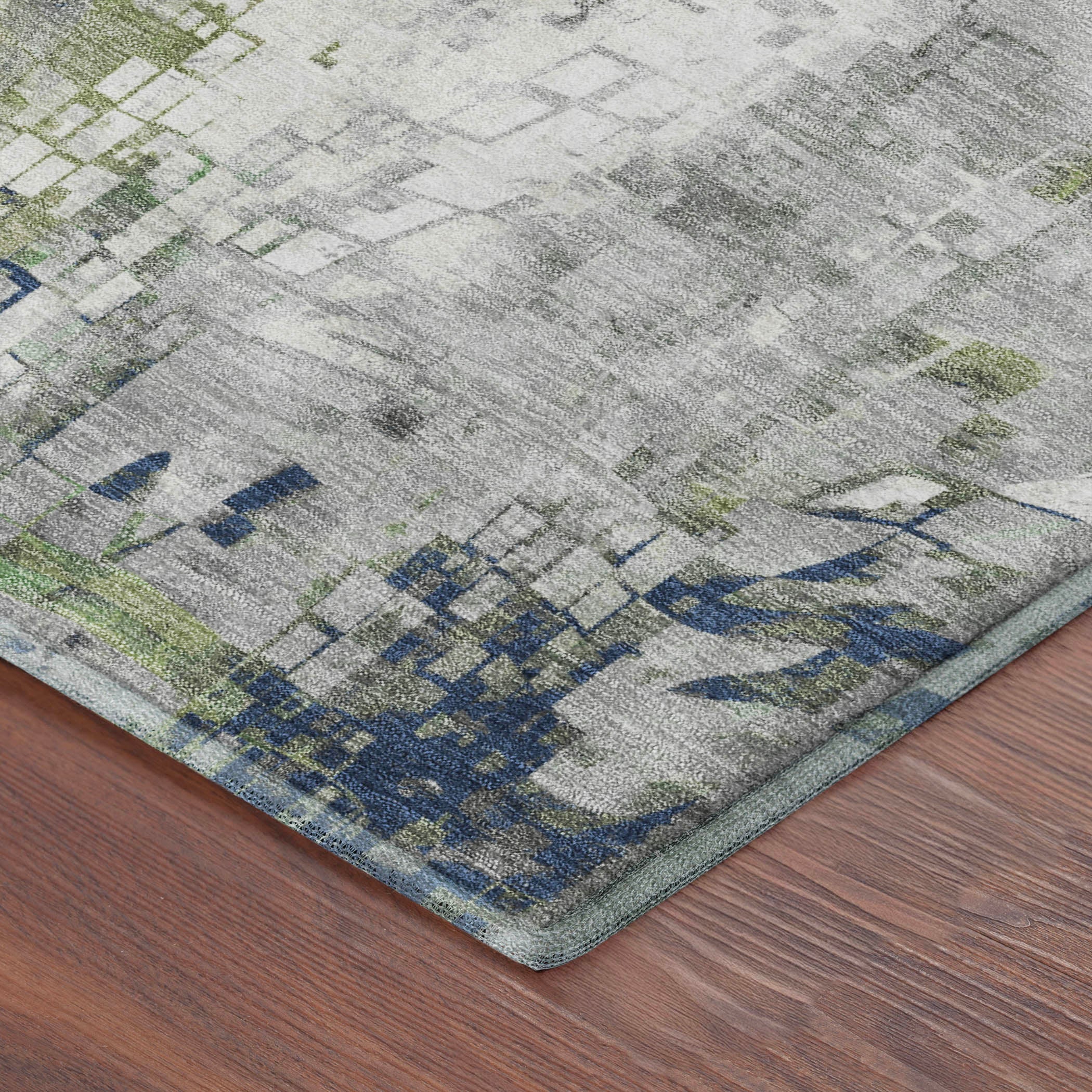 Lima Machine Washable Transitional Aloe Green Rug 1'8" x 2'6" #shape_Rectangle