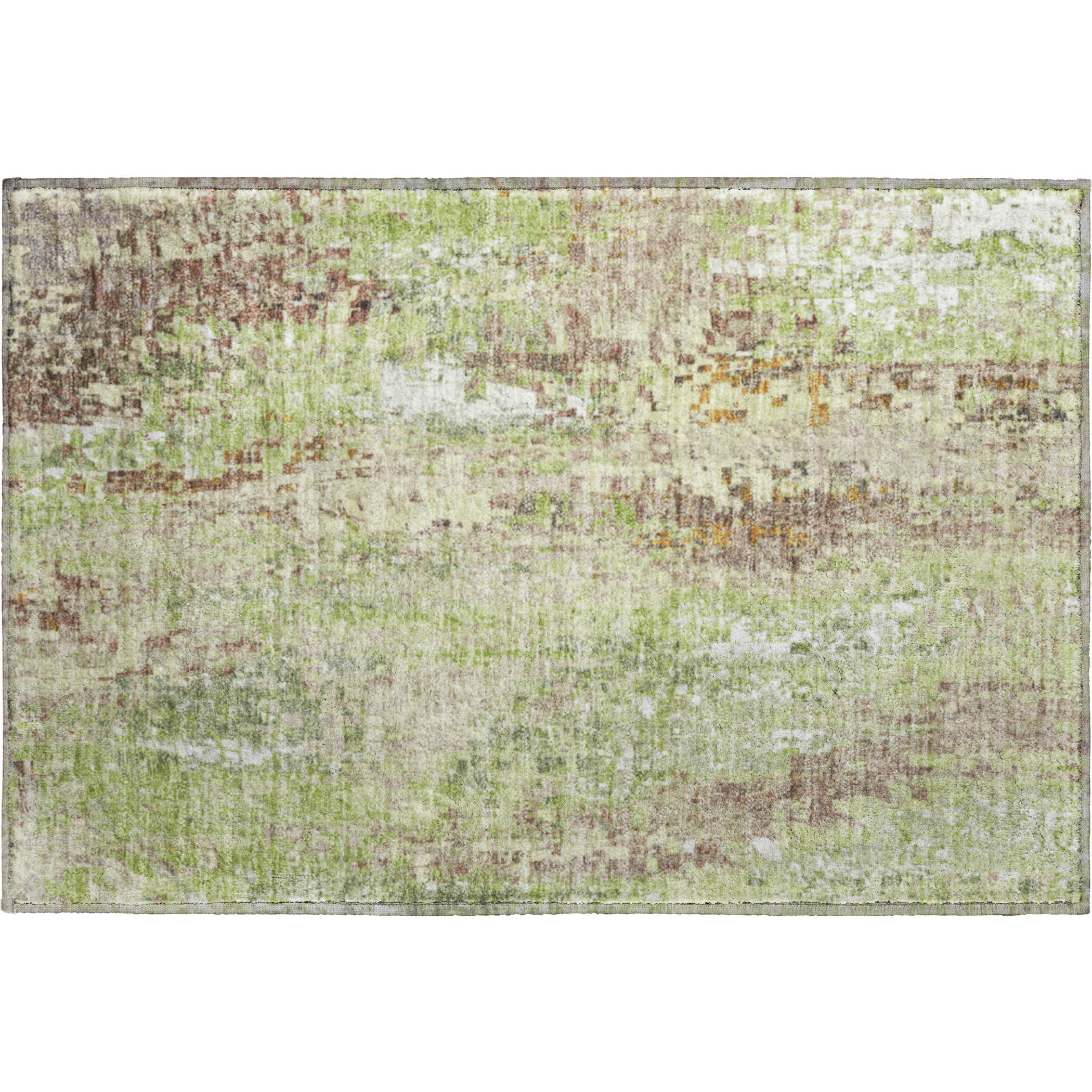 Lima Machine Washable Transitional Green Rug 1'8" x 2'6" #shape_Rectangle