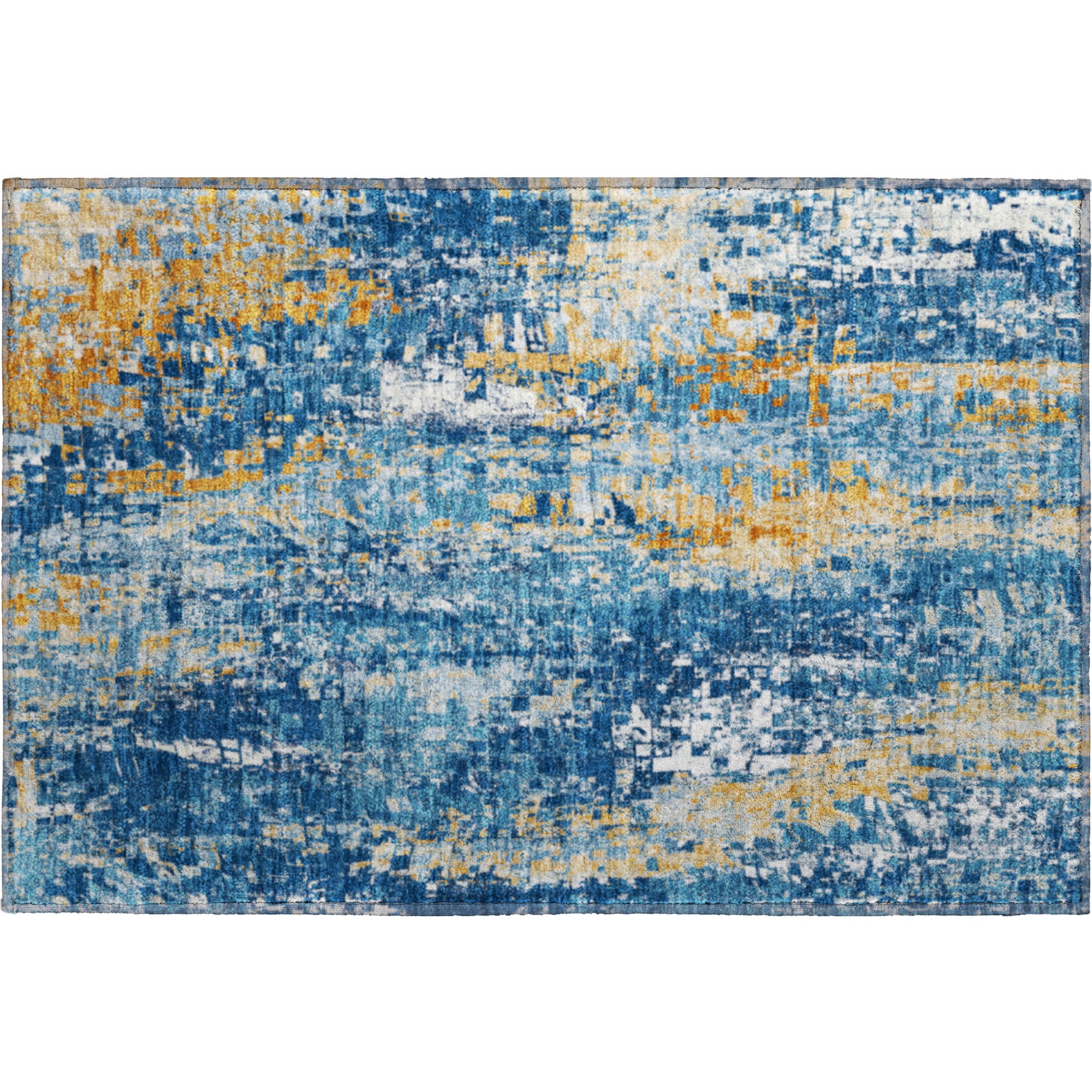 Lima Machine Washable Transitional Navy Blue Rug 1'8" x 2'6" #shape_Rectangle