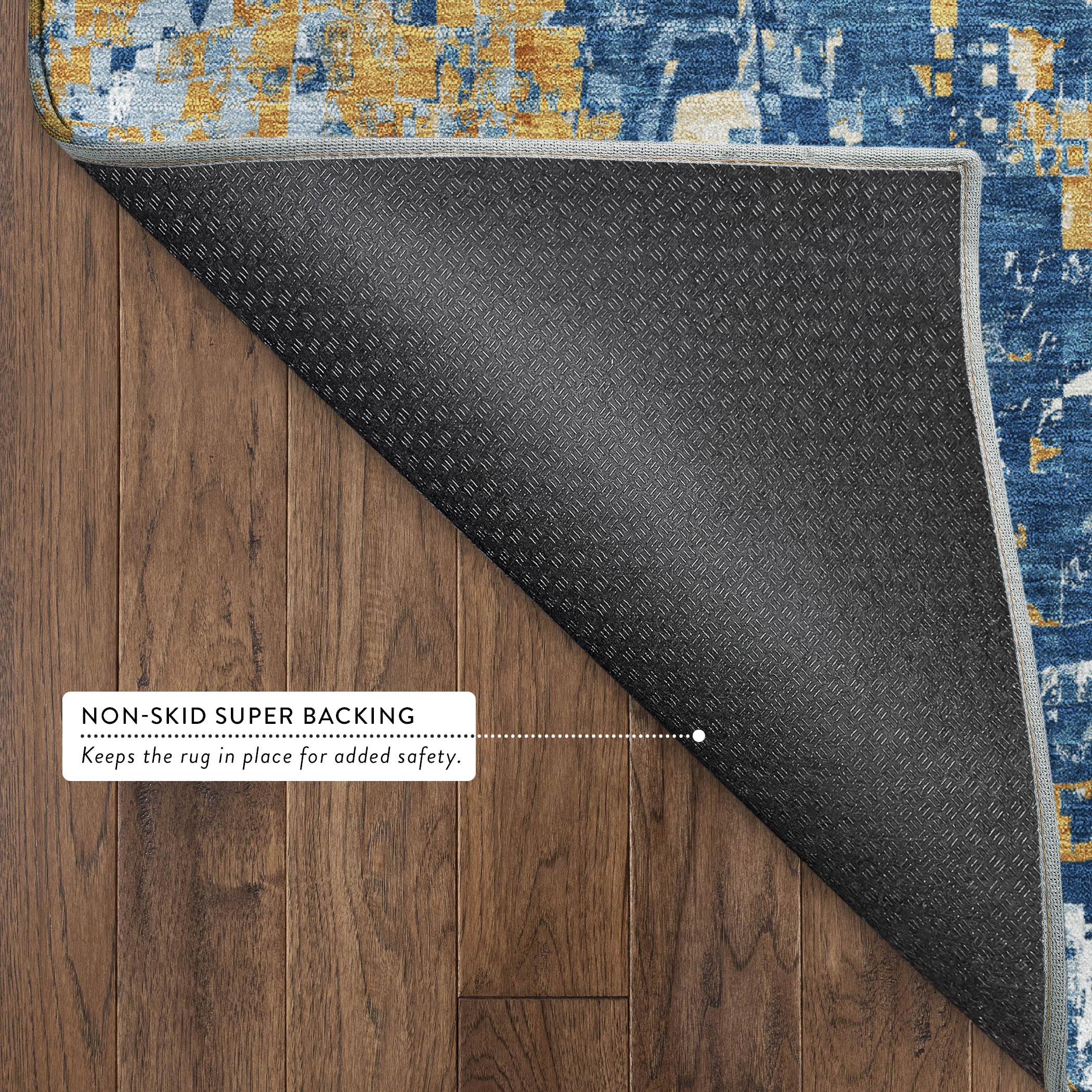 Lima Machine Washable Transitional Navy Blue Rug 1'8" x 2'6" #shape_Rectangle