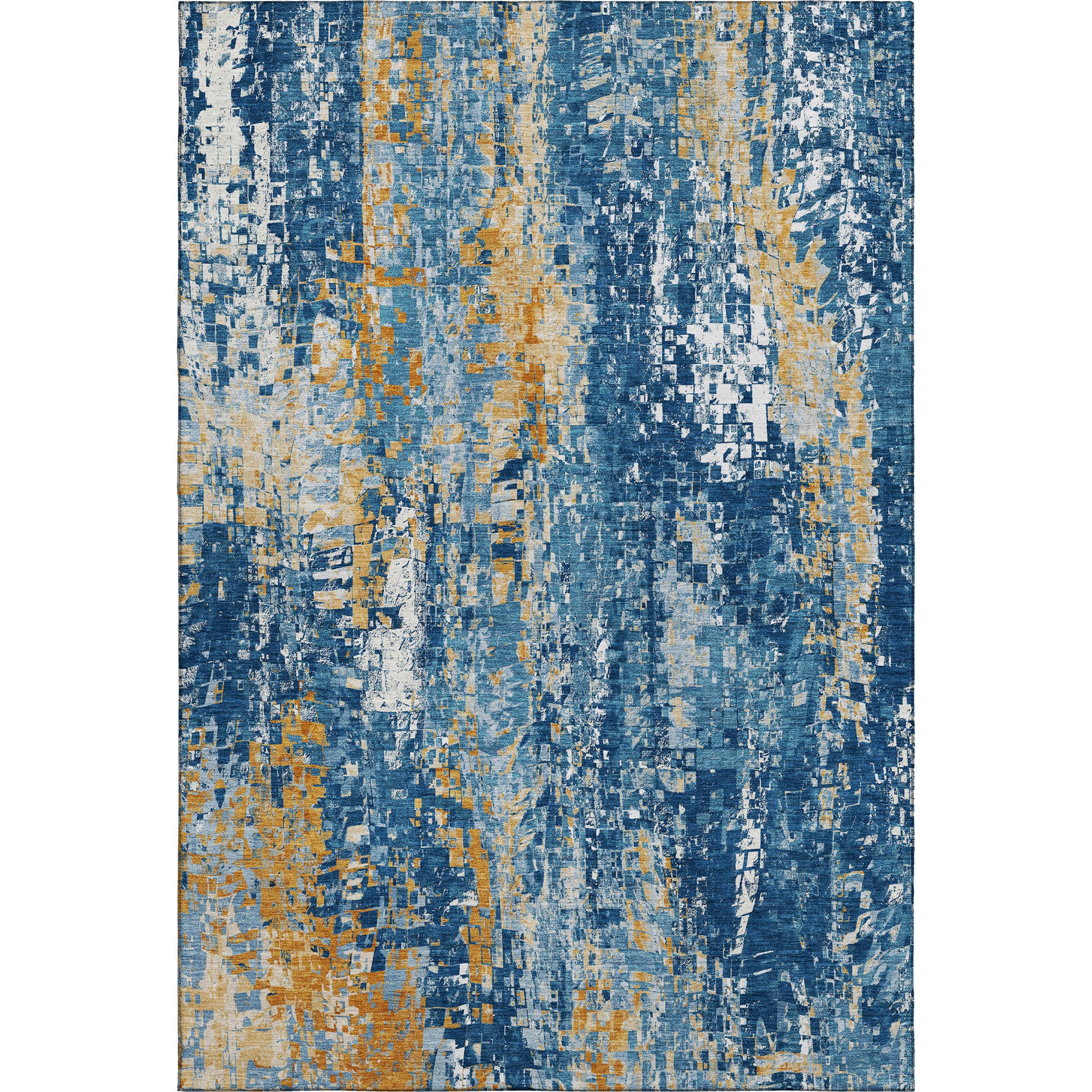 Lima Machine Washable Transitional Navy Blue Rug 2'6" x 3'10" #shape_Rectangle