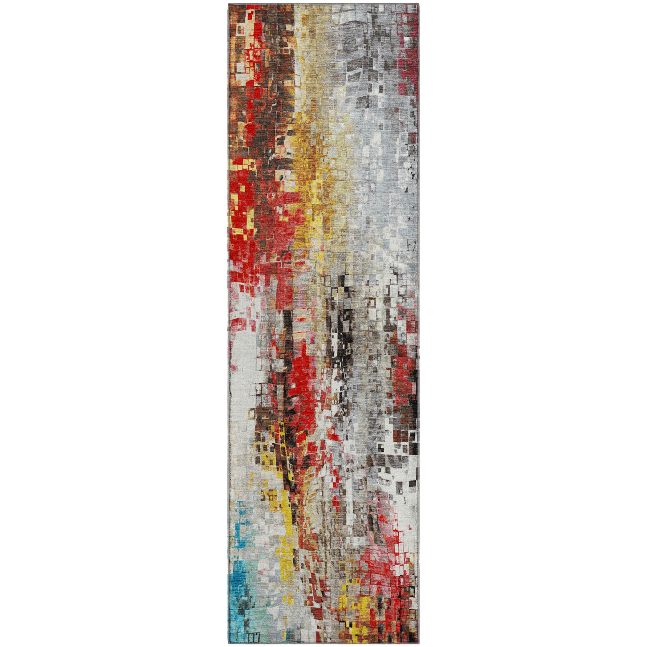 Lima Machine Washable Transitional Silver Gray Rug 2'3" x 7'6" #shape_Runner