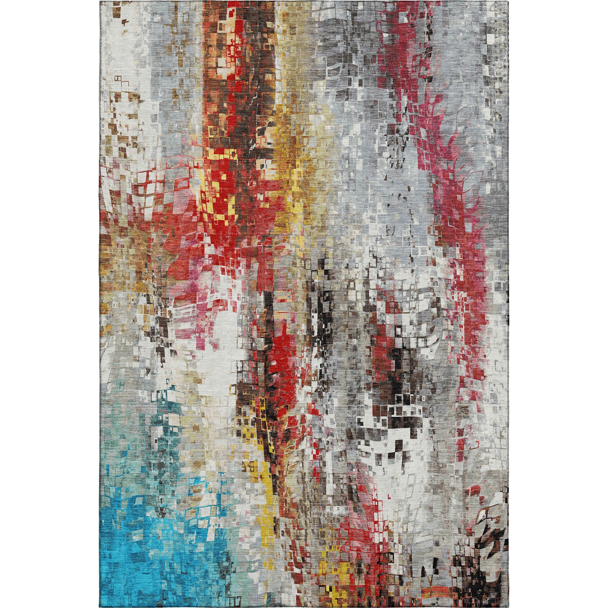 Lima Machine Washable Transitional Silver Gray Rug 2'6" x 3'10" #shape_Rectangle