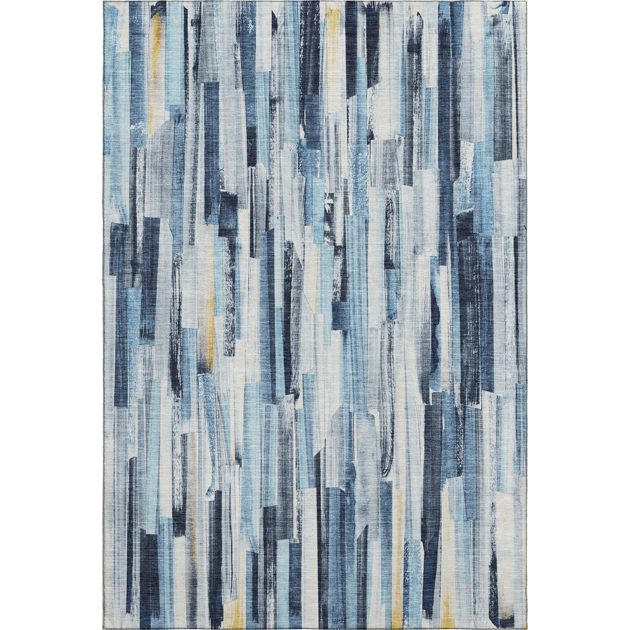 Seoul Machine Washable Transitional Denim Blue Rug 2'6" x 3'10" #shape_Rectangle