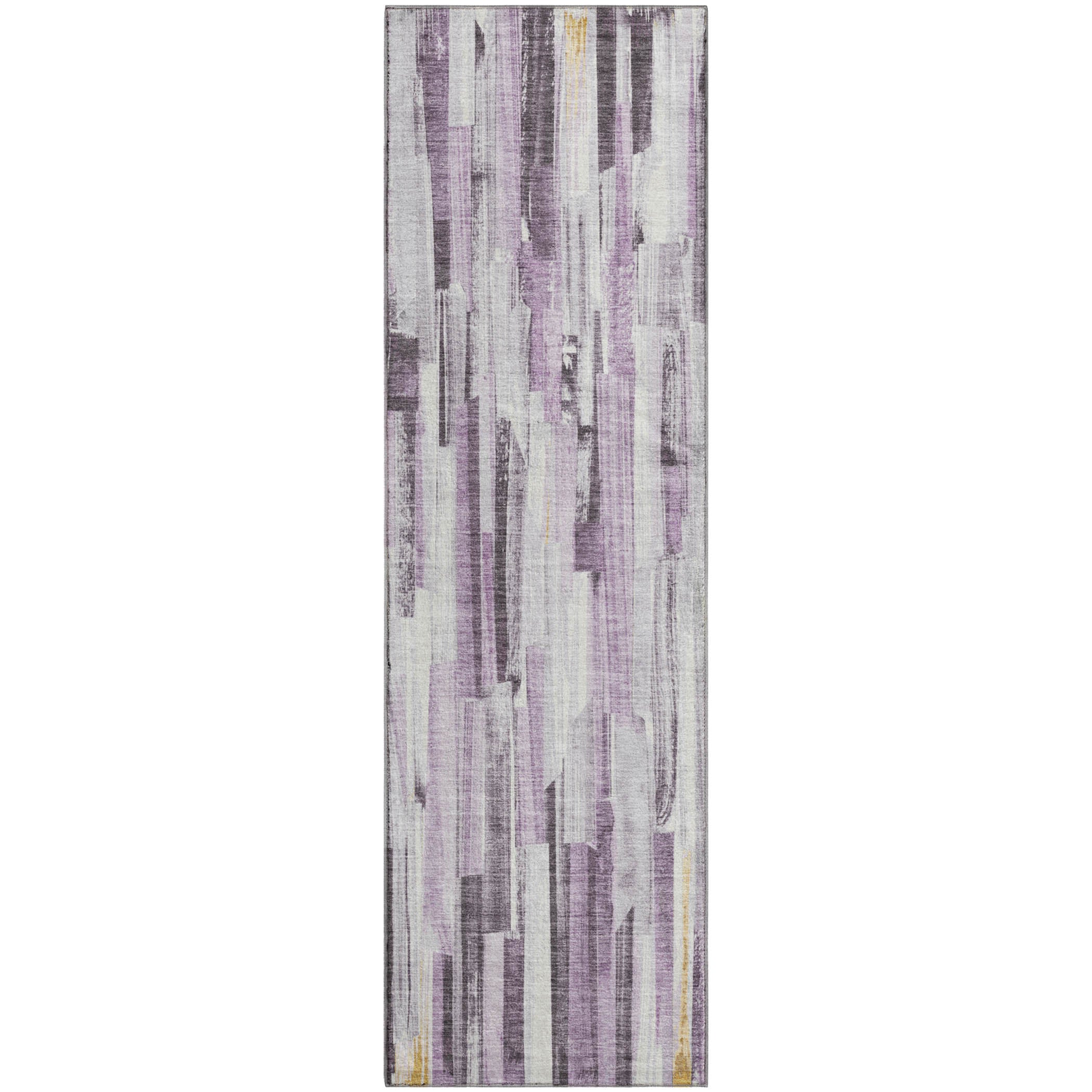 Seoul Machine Washable Transitional Lavender Purple Rug 2'3" x 7'6" #shape_Runner