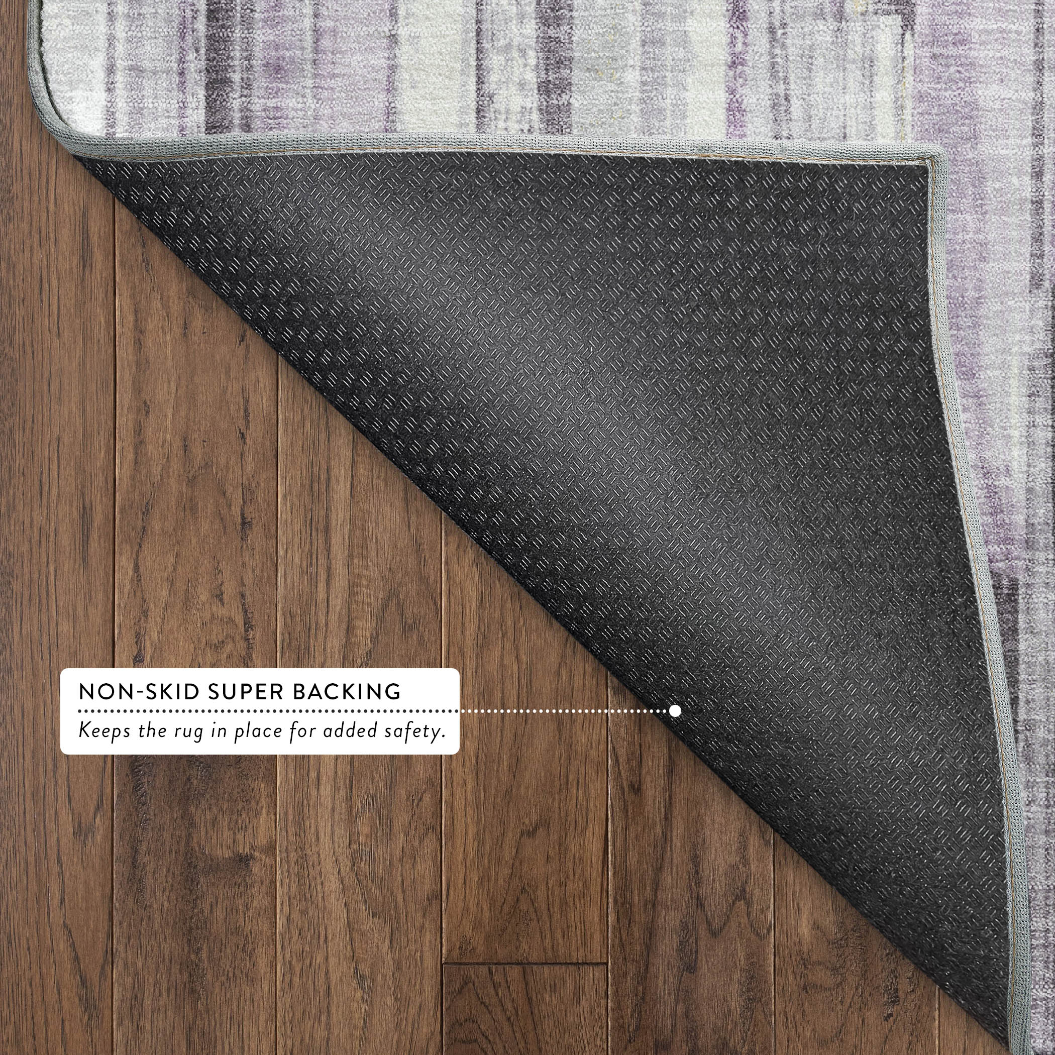 Seoul Machine Washable Transitional Lavender Purple Rug 1'8" x 2'6" #shape_Rectangle
