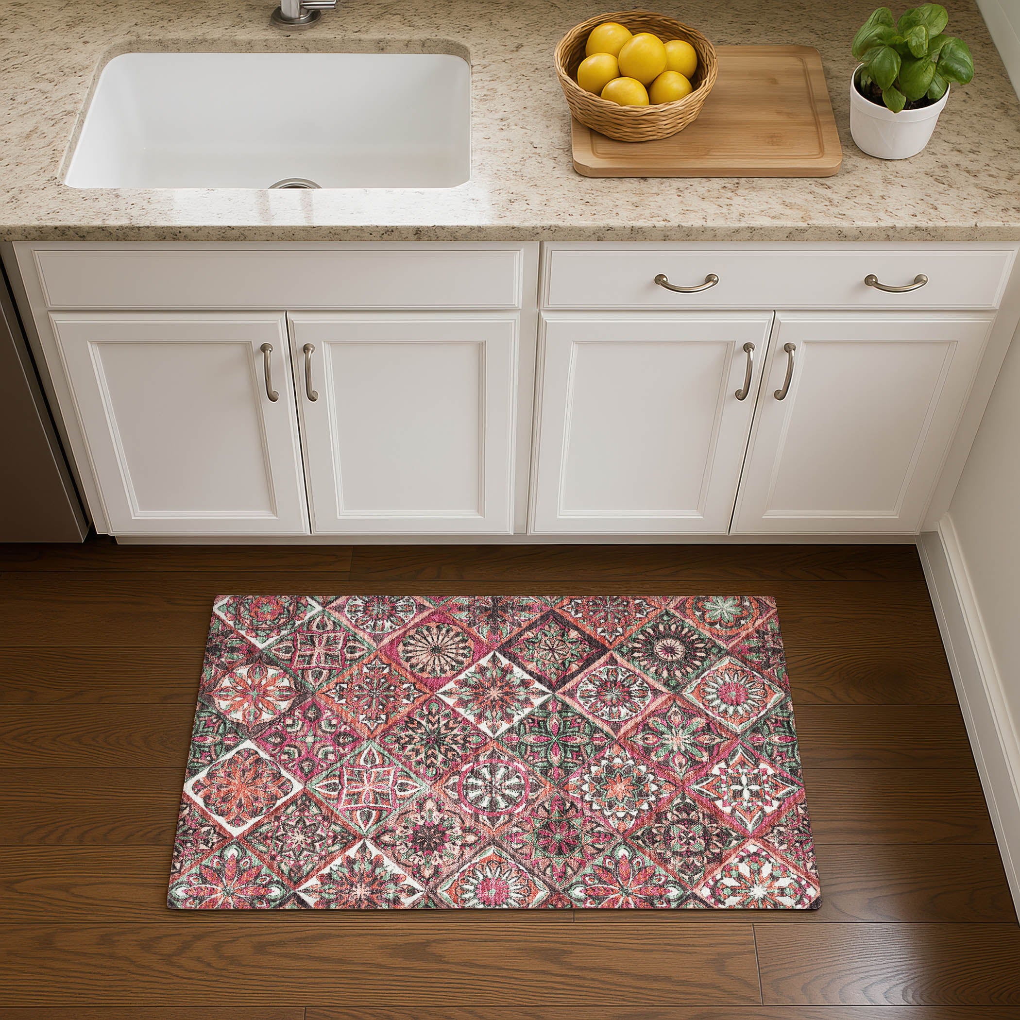 Tallinn Machine Washable Transitional Blush Pink Rug 1'8" x 2'6" #shape_Rectangle
