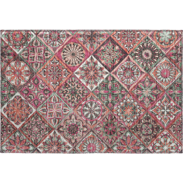 Tallinn Machine Washable Transitional Blush Pink Rug 1'8" x 2'6"