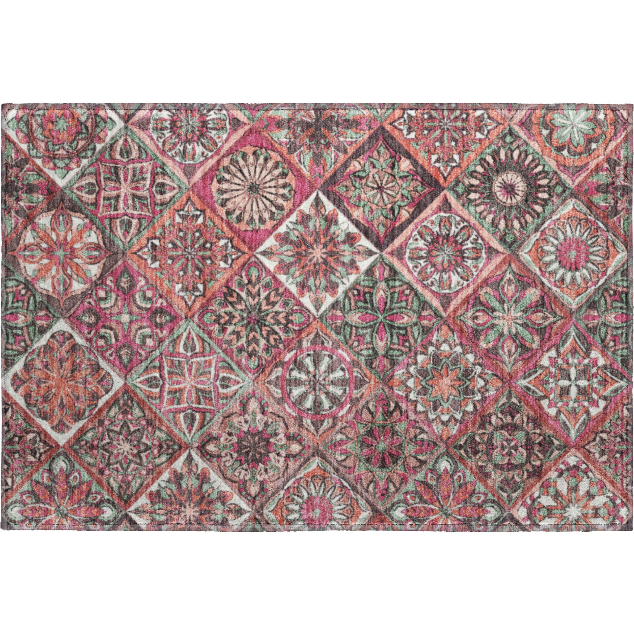 Tallinn Machine Washable Transitional Blush Pink Rug 1'8" x 2'6" #shape_Rectangle