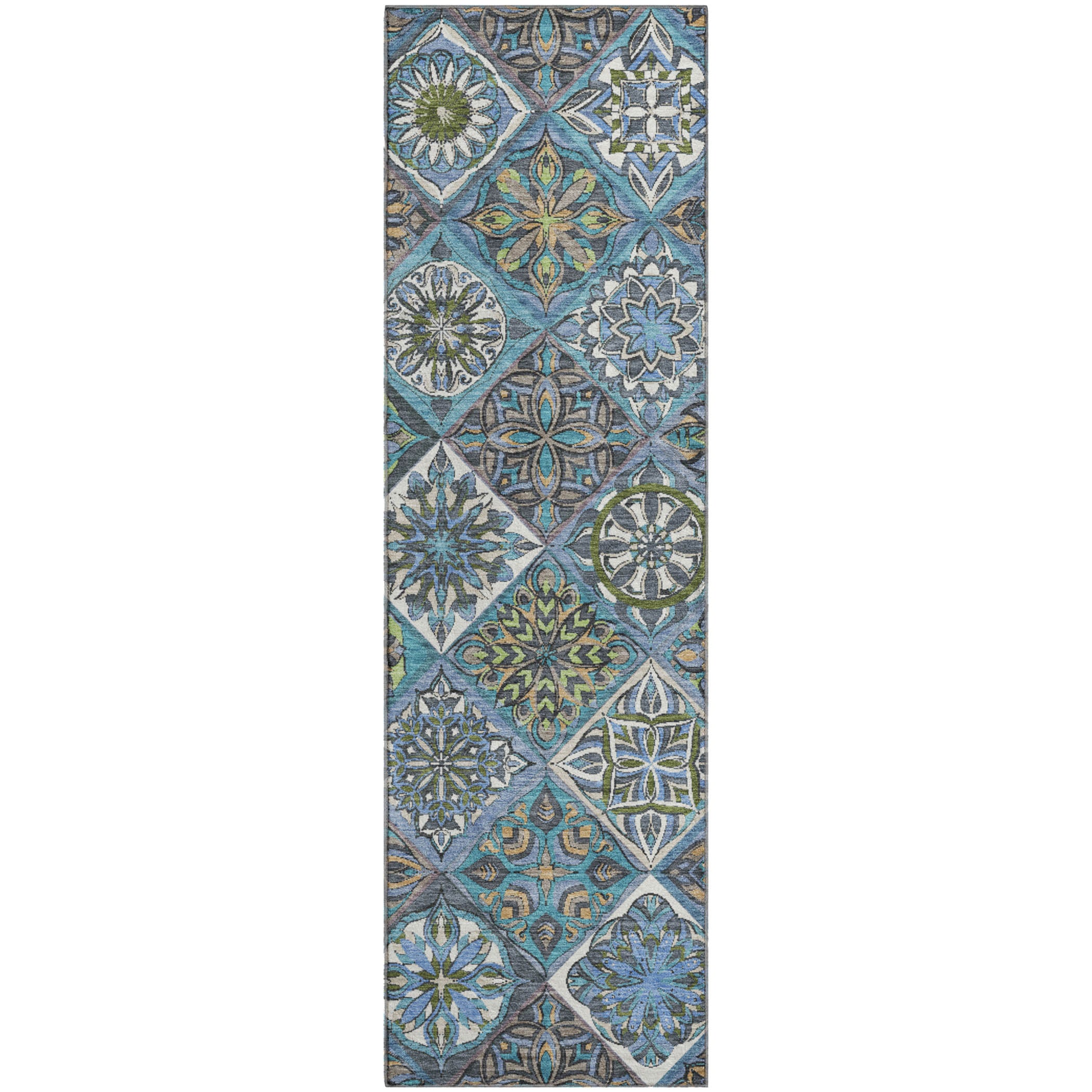 Tallinn Machine Washable Transitional Denim Blue Rug 2'3" x 7'6" #shape_Runner