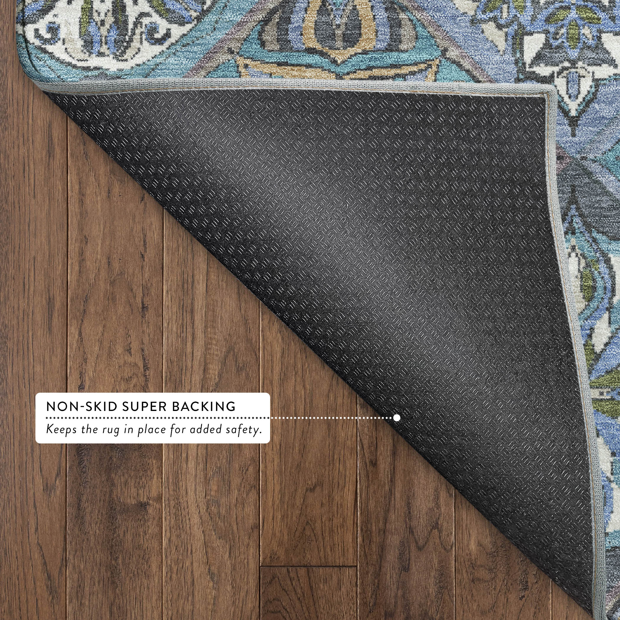 Tallinn Machine Washable Transitional Denim Blue Rug 1'8" x 2'6" #shape_Rectangle