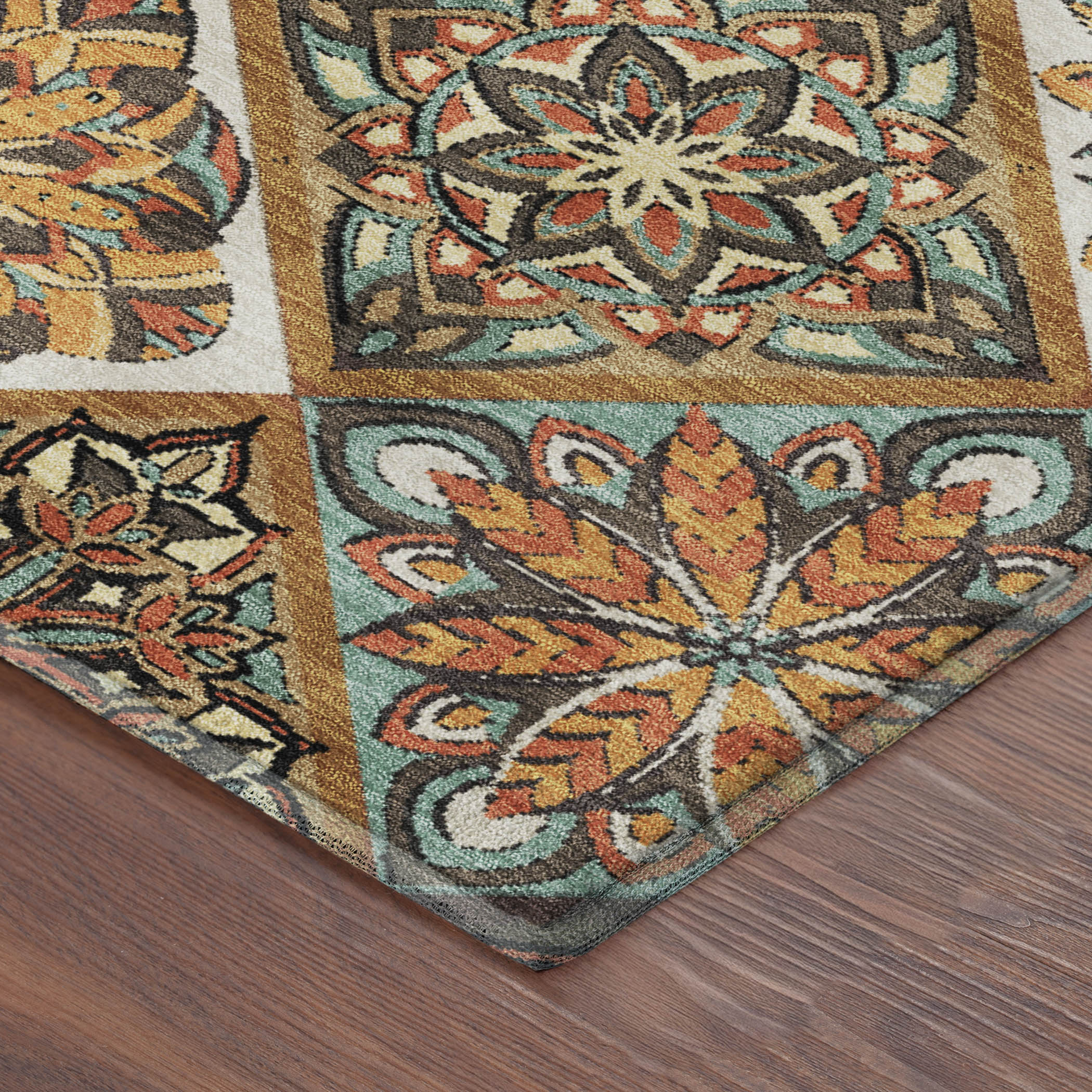Tallinn Machine Washable Transitional Gold Rug 1'8" x 2'6" #shape_Rectangle