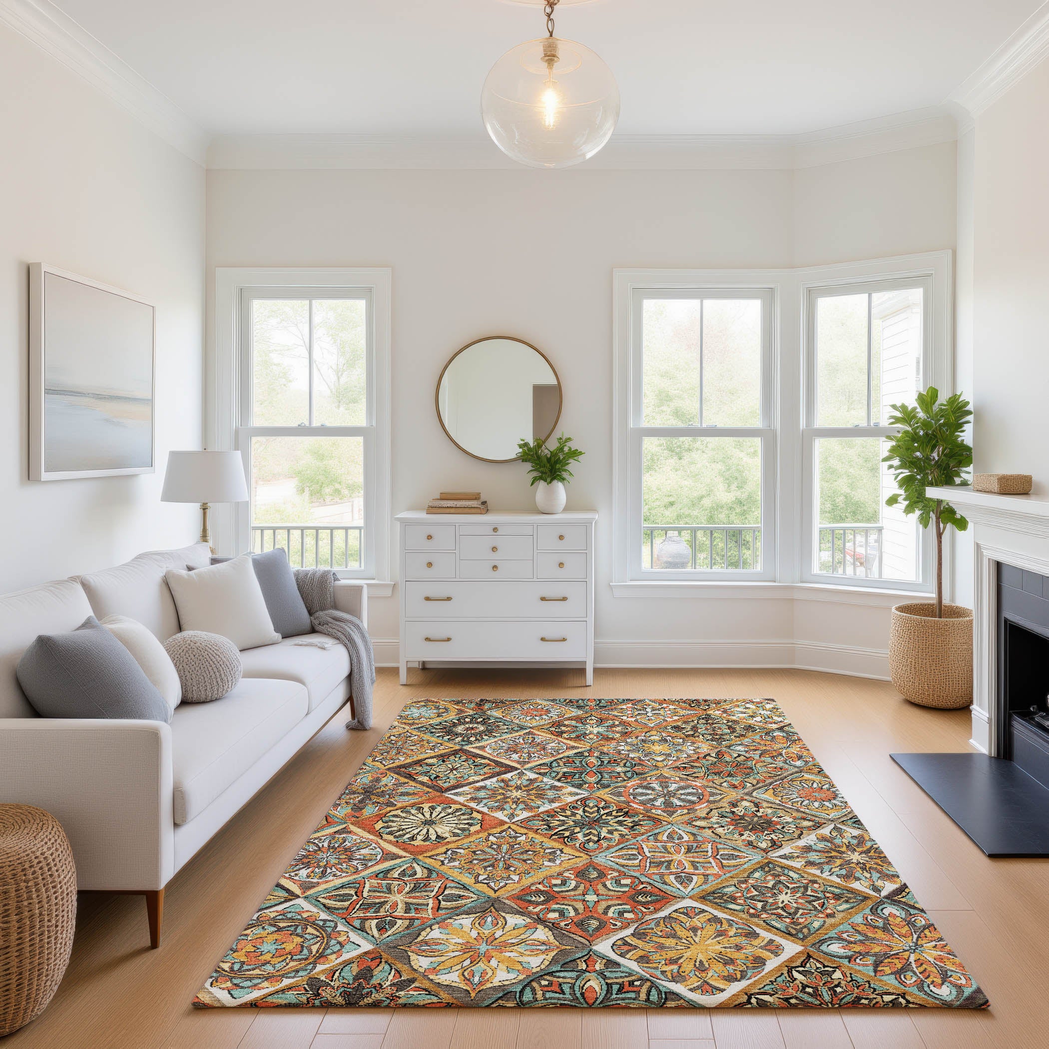 Tallinn Machine Washable Transitional Gold Rug 2'6" x 3'10" #shape_Rectangle