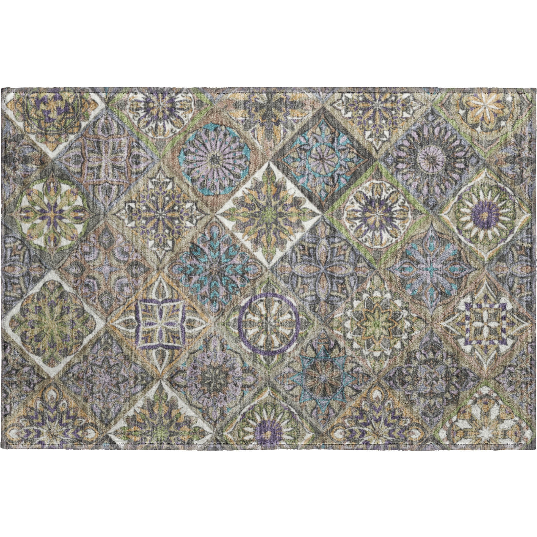 Tallinn Machine Washable Transitional Taupe Brown Rug 1'8" x 2'6" #shape_Rectangle