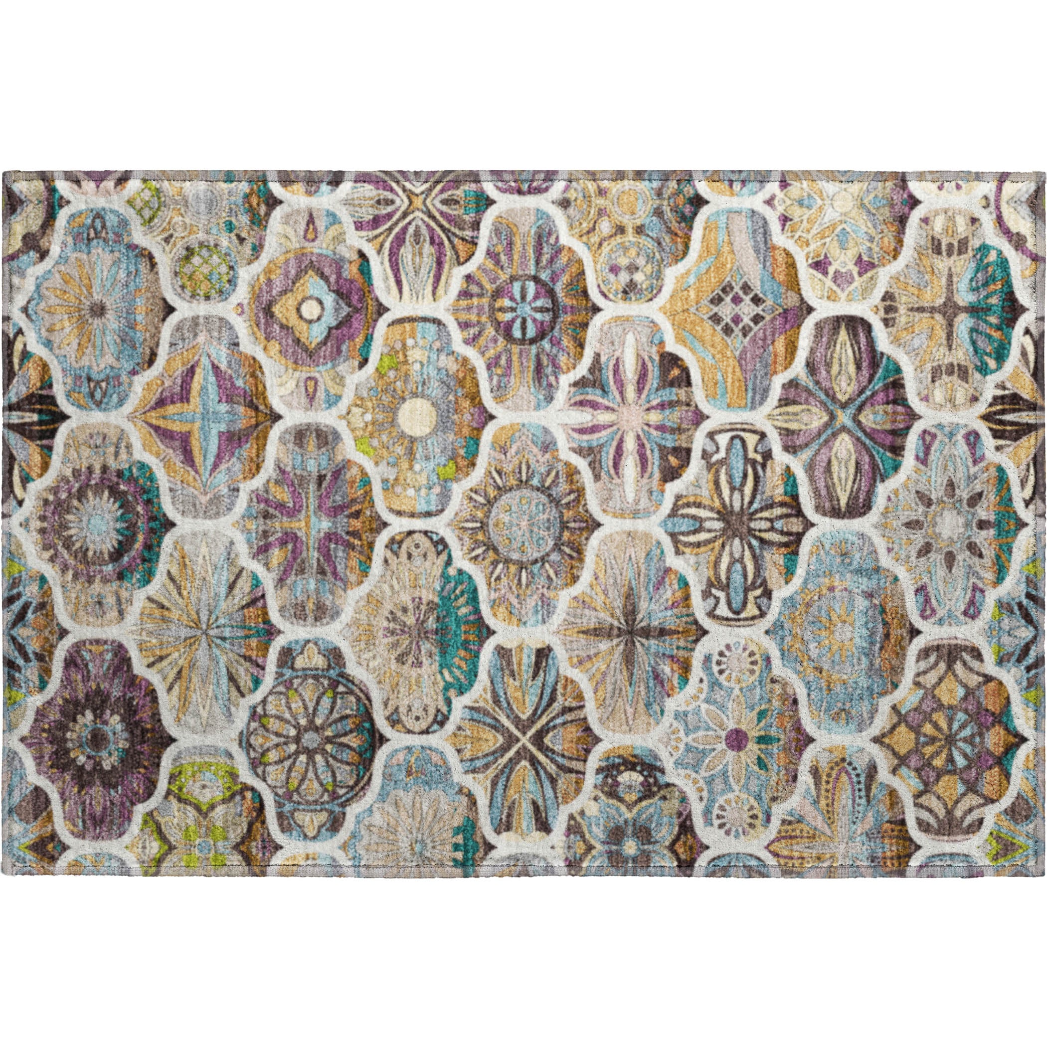 Montevideo Machine Washable Transitional Beige Brown Rug 1'8" x 2'6" #shape_Rectangle
