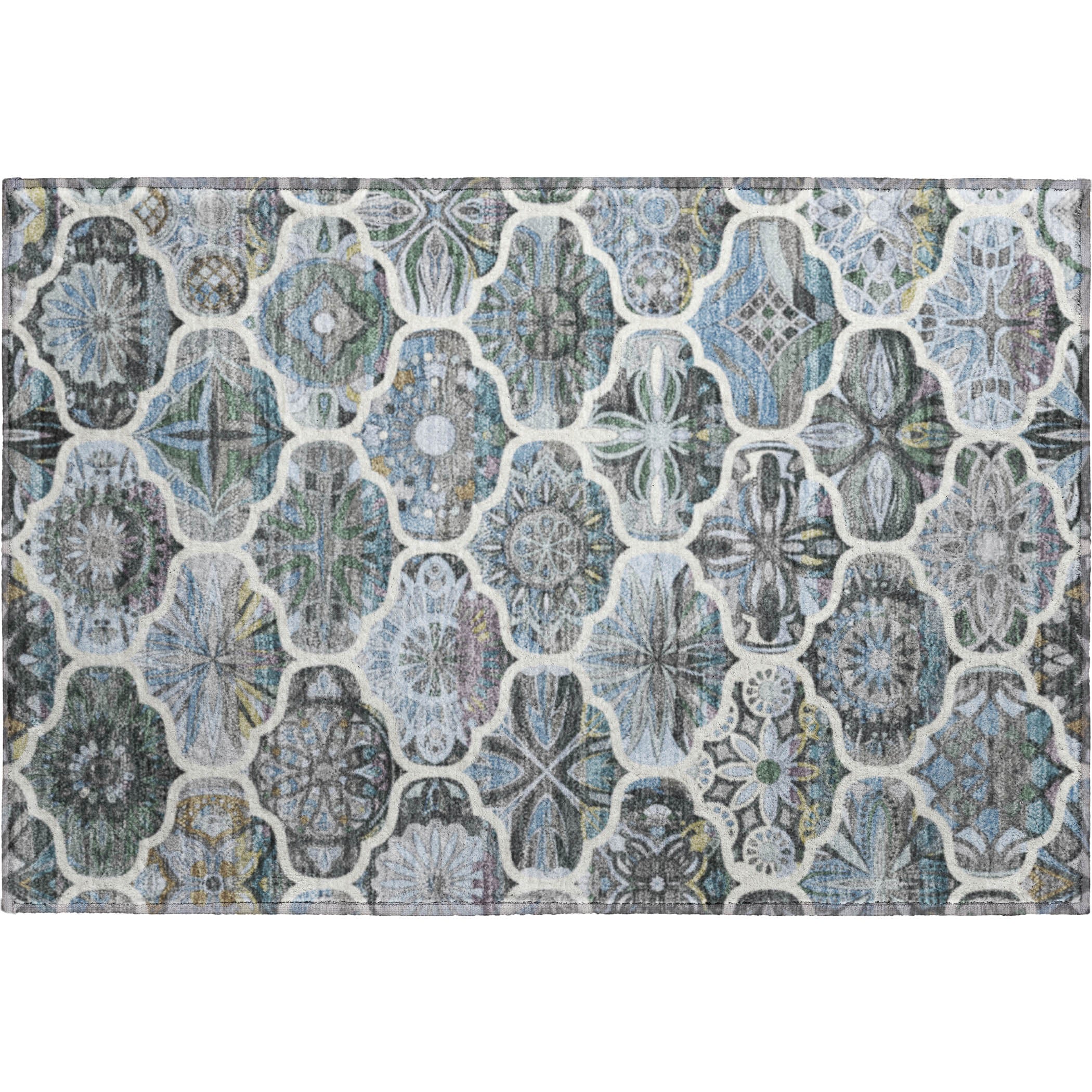 Montevideo Machine Washable Transitional Blue Rug 1'8" x 2'6" #shape_Rectangle