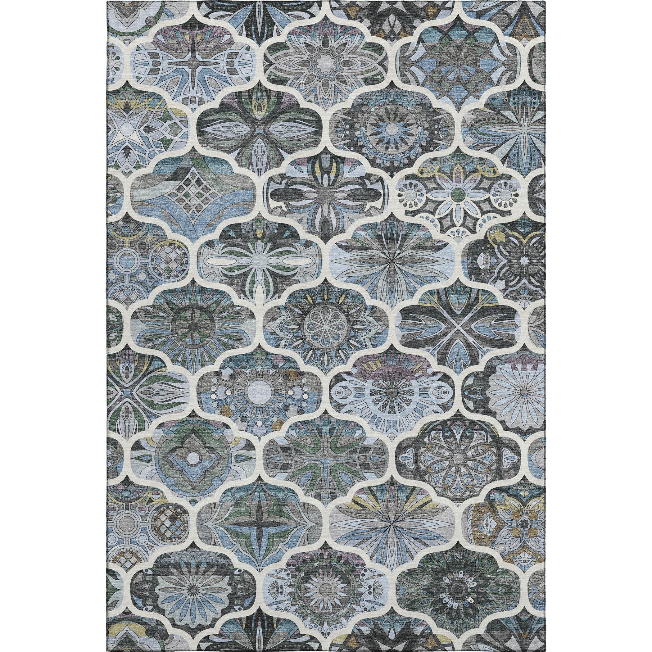 Montevideo Machine Washable Transitional Blue Rug 2'6" x 3'10" #shape_Rectangle