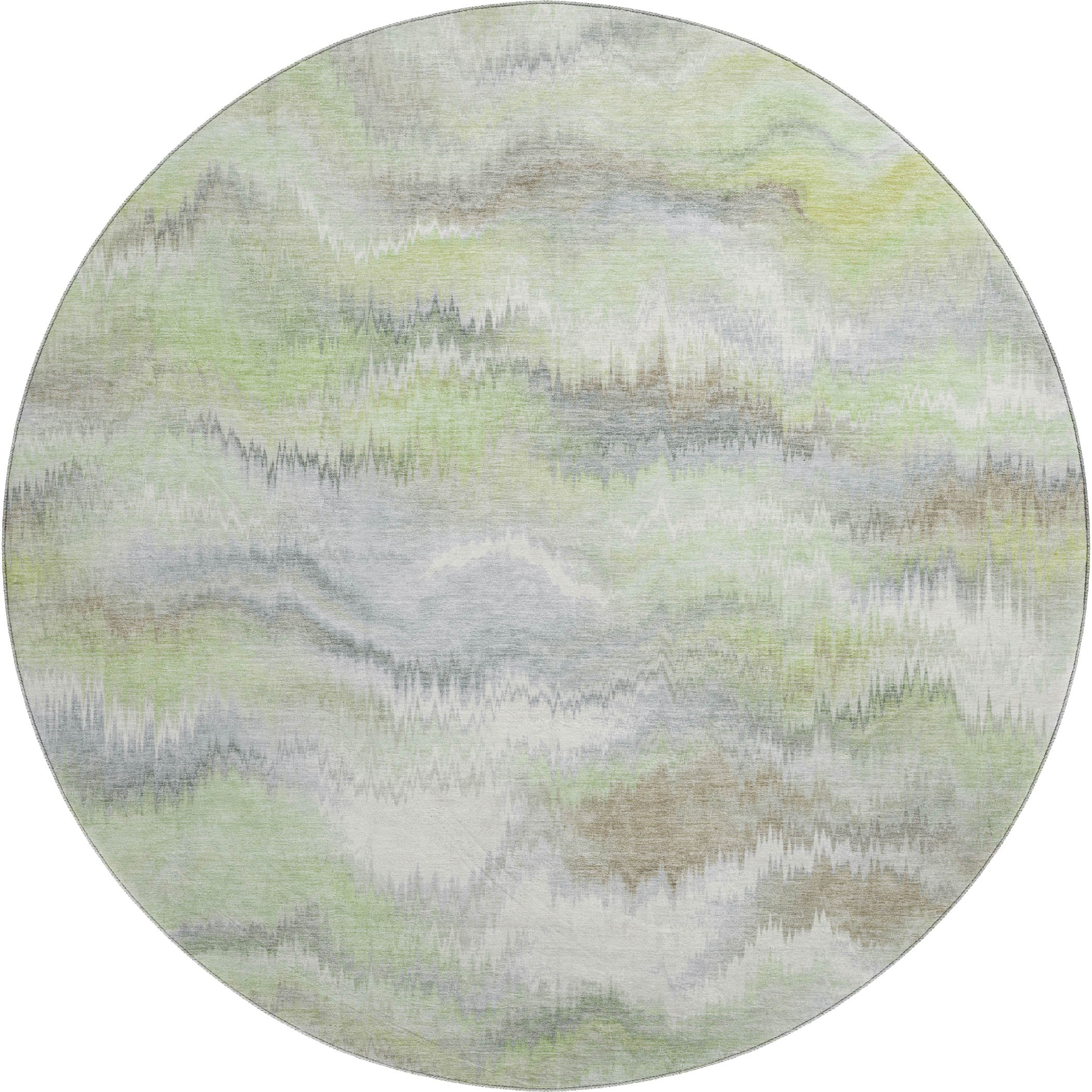 Sintra Machine Washable Transitional Aloe Green Rug 8' x 8' #shape_Round