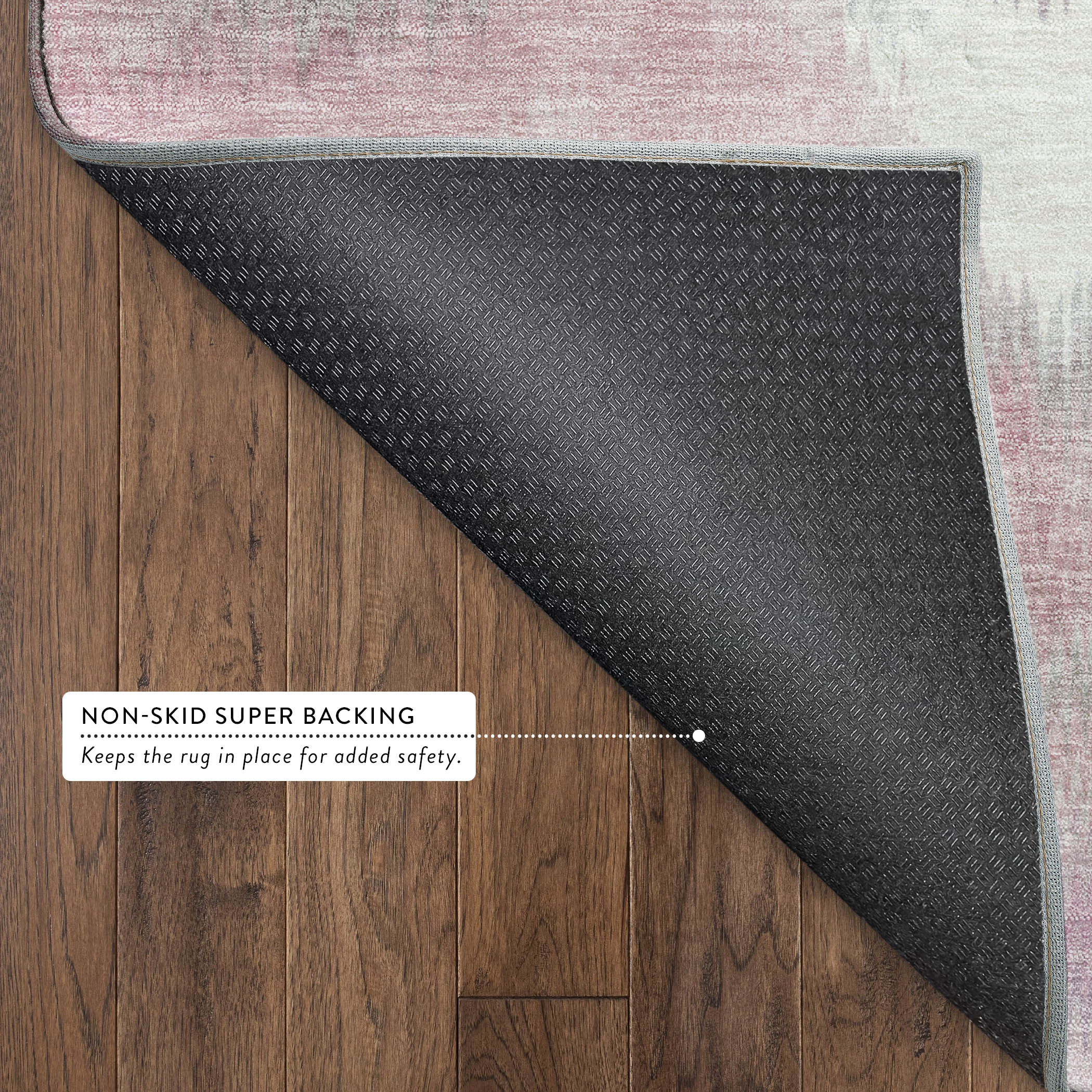 Sintra Machine Washable Transitional Blush Pink Rug 1'8" x 2'6" #shape_Rectangle