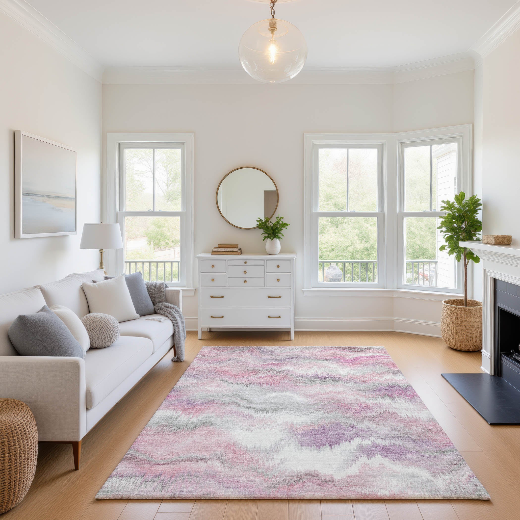 Sintra Machine Washable Transitional Blush Pink Rug 2'6" x 3'10" #shape_Rectangle