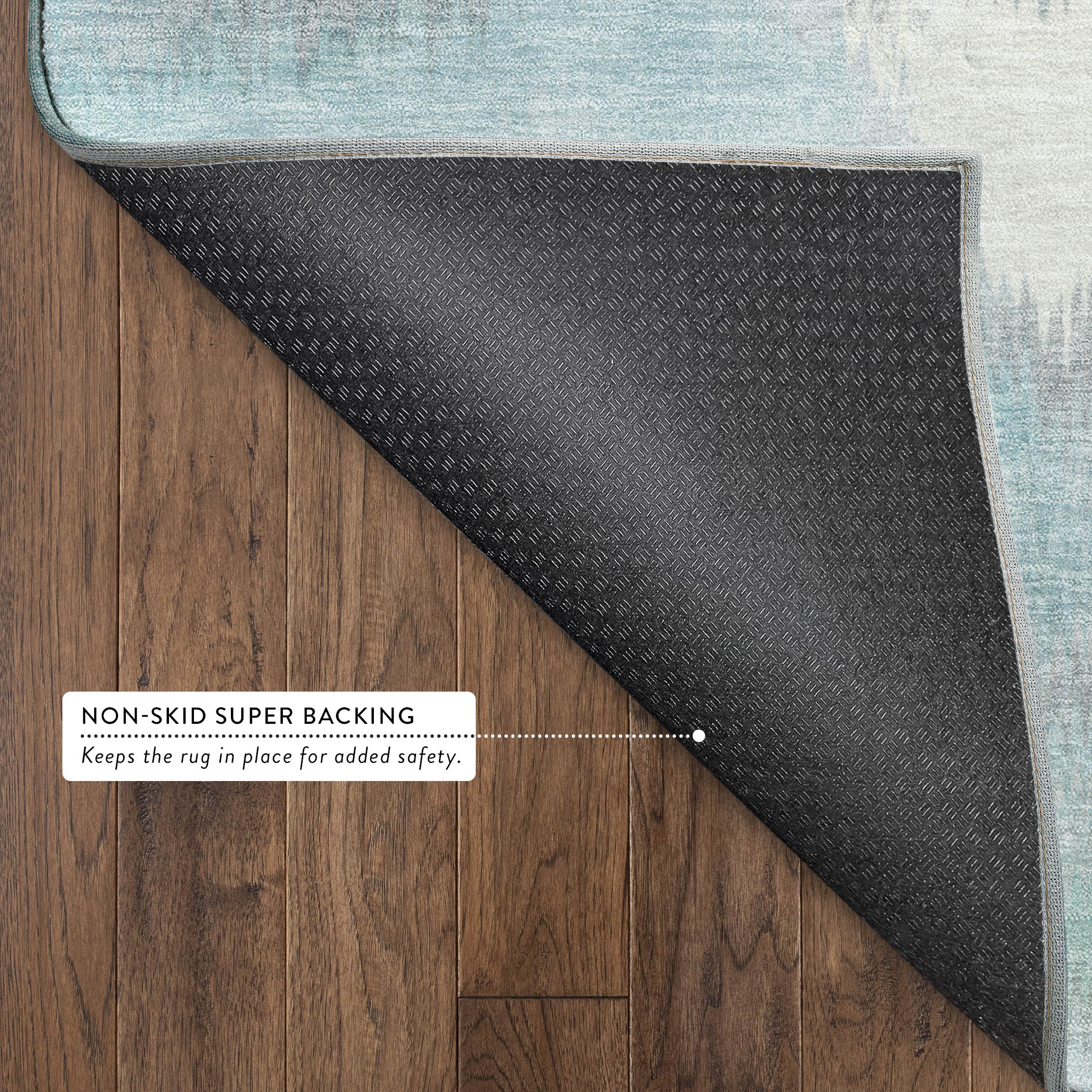 Sintra Machine Washable Transitional Teal Rug 1'8" x 2'6" #shape_Rectangle