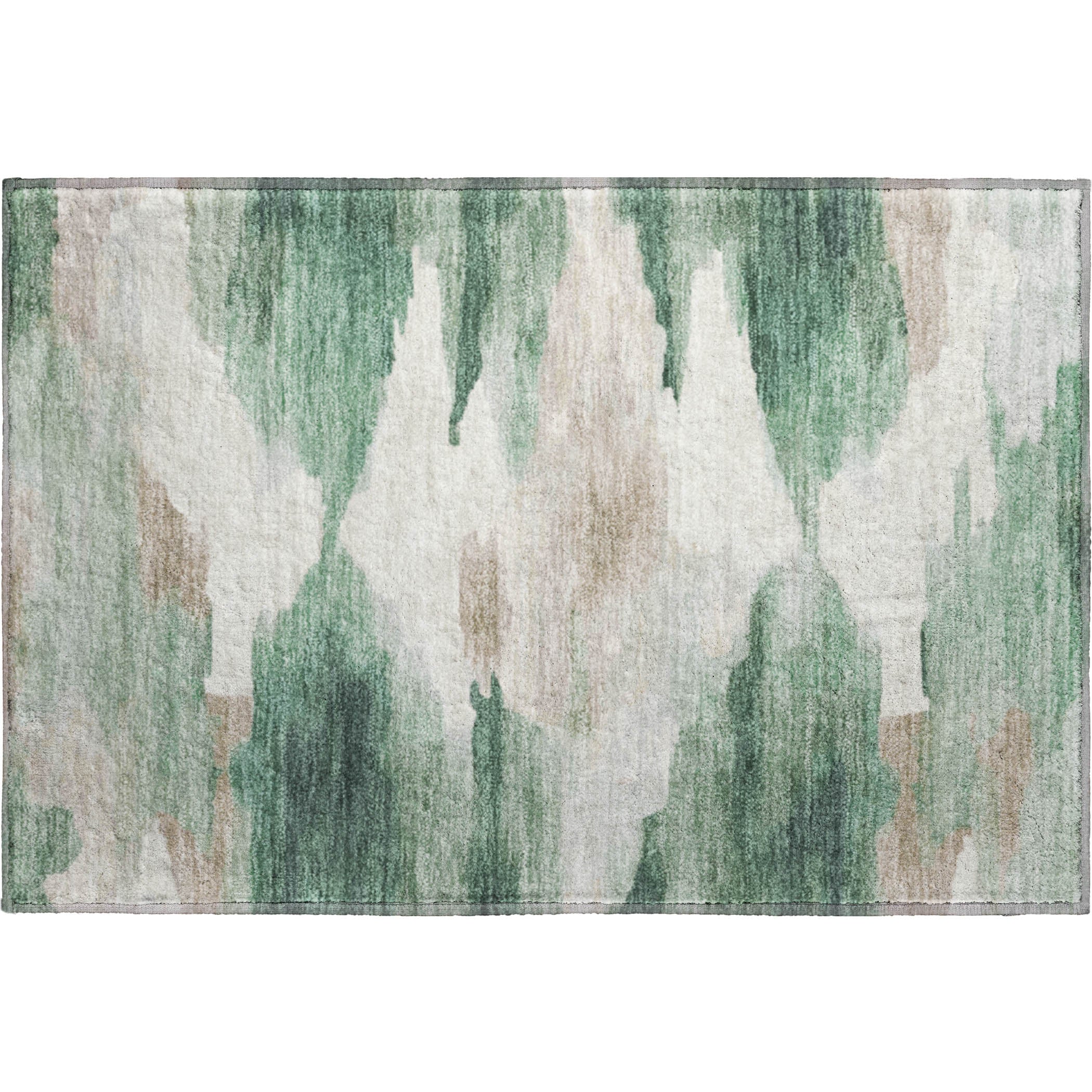 Dubrovnik Machine Washable Transitional Green Rug 1'8" x 2'6" #shape_Rectangle