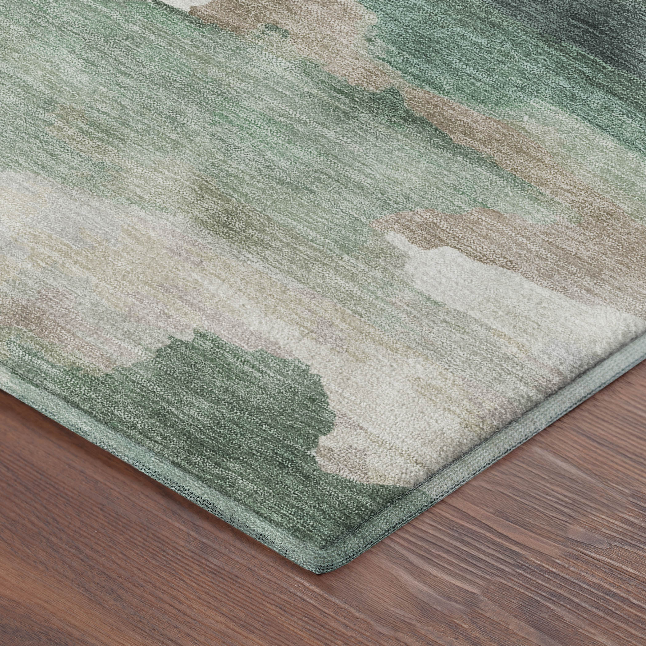 Dubrovnik Machine Washable Transitional Green Rug 1'8" x 2'6" #shape_Rectangle